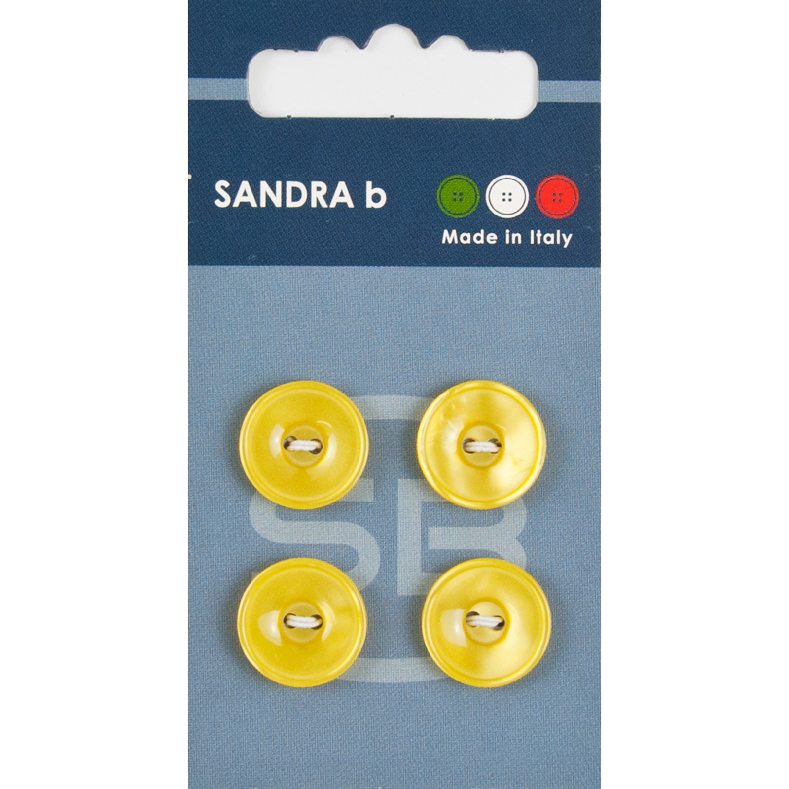 Sandra Ab 007.CARD040 Unigekleurde knopen 2 gaats 15 mm - Kaart