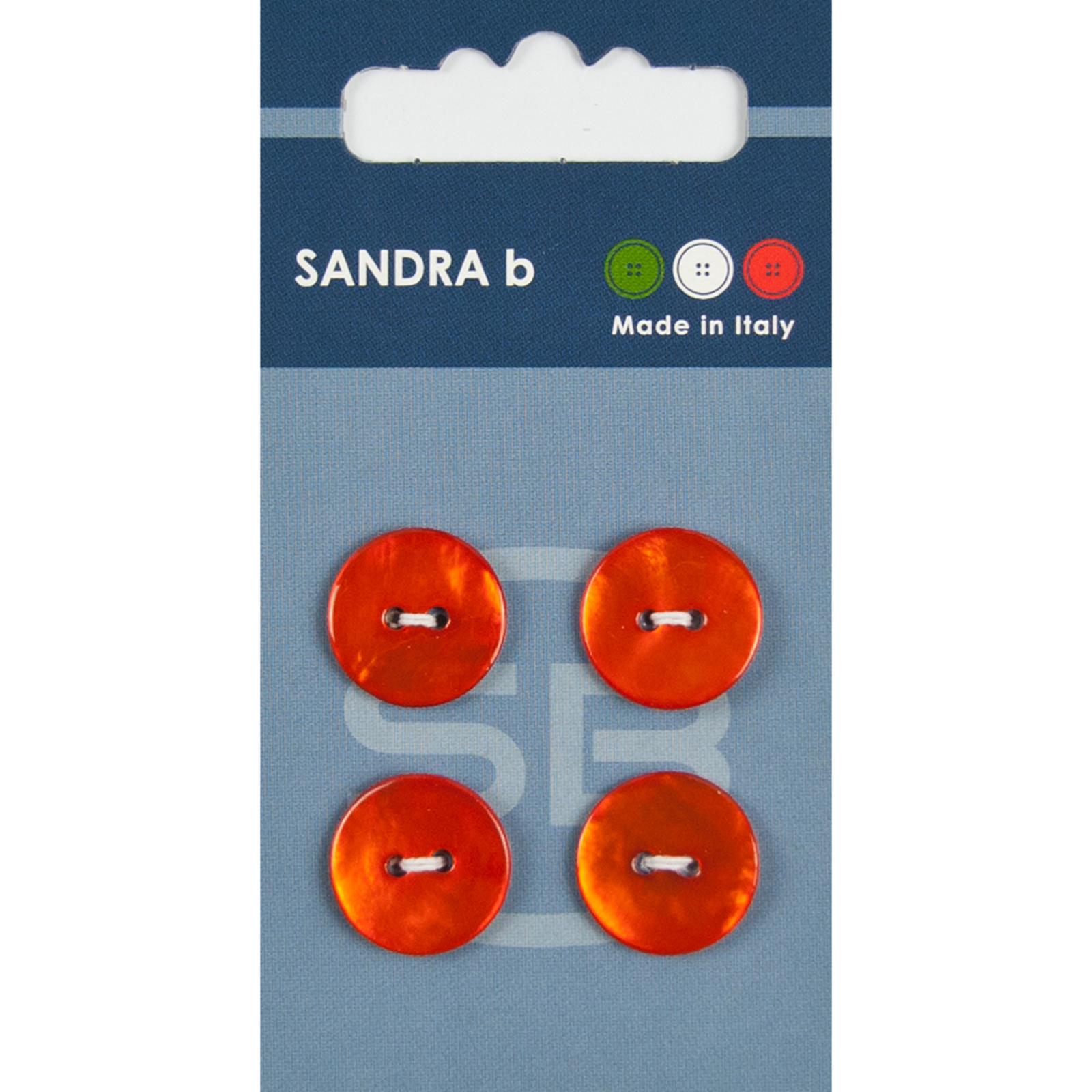 Sandra Ab 007.CARD044 Parelmoer knopen 2 gaats 15 mm - Kaart
