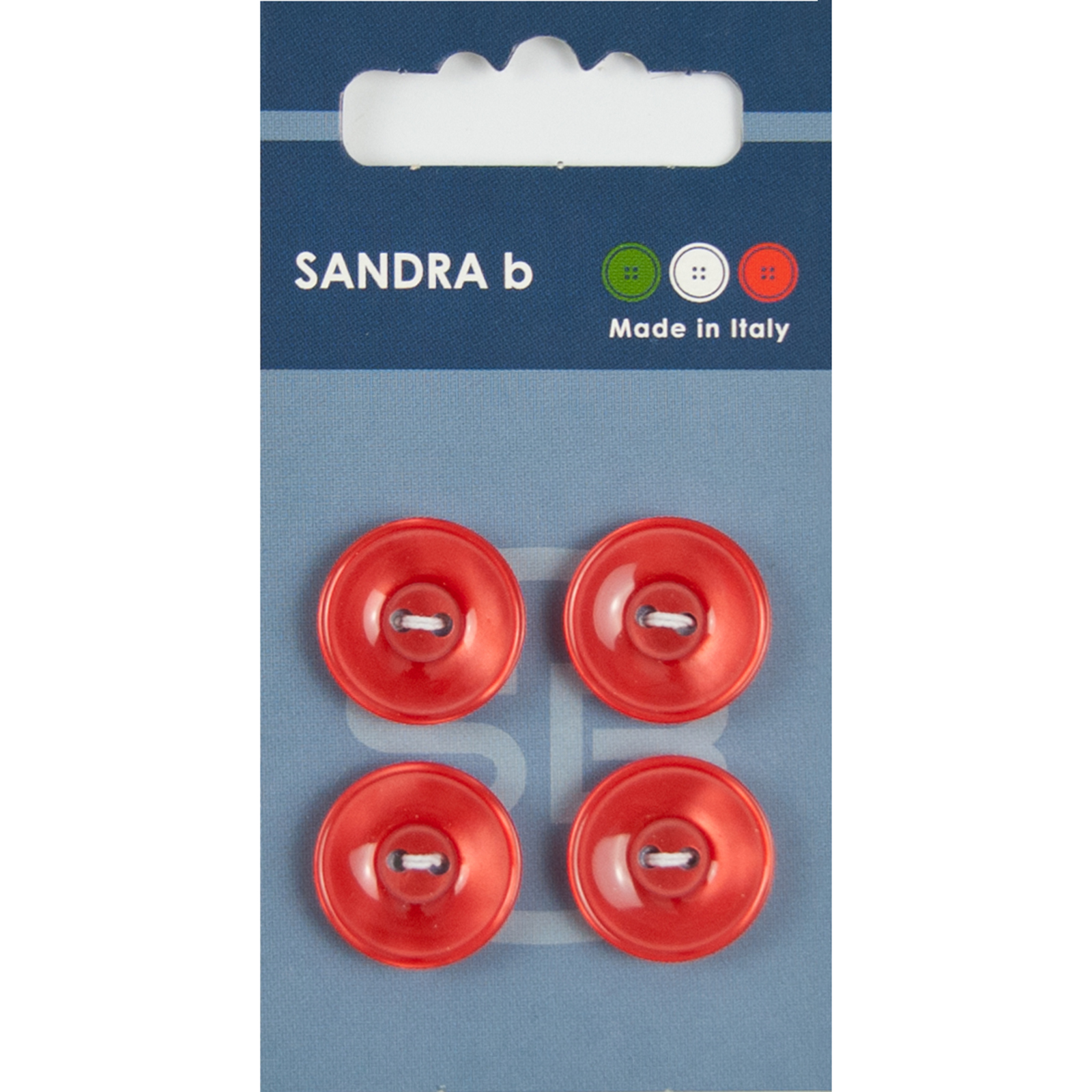 Sandra Ab 007.CARD050 Unigekleurde knopen 2 gaats 18 mm - Kaart