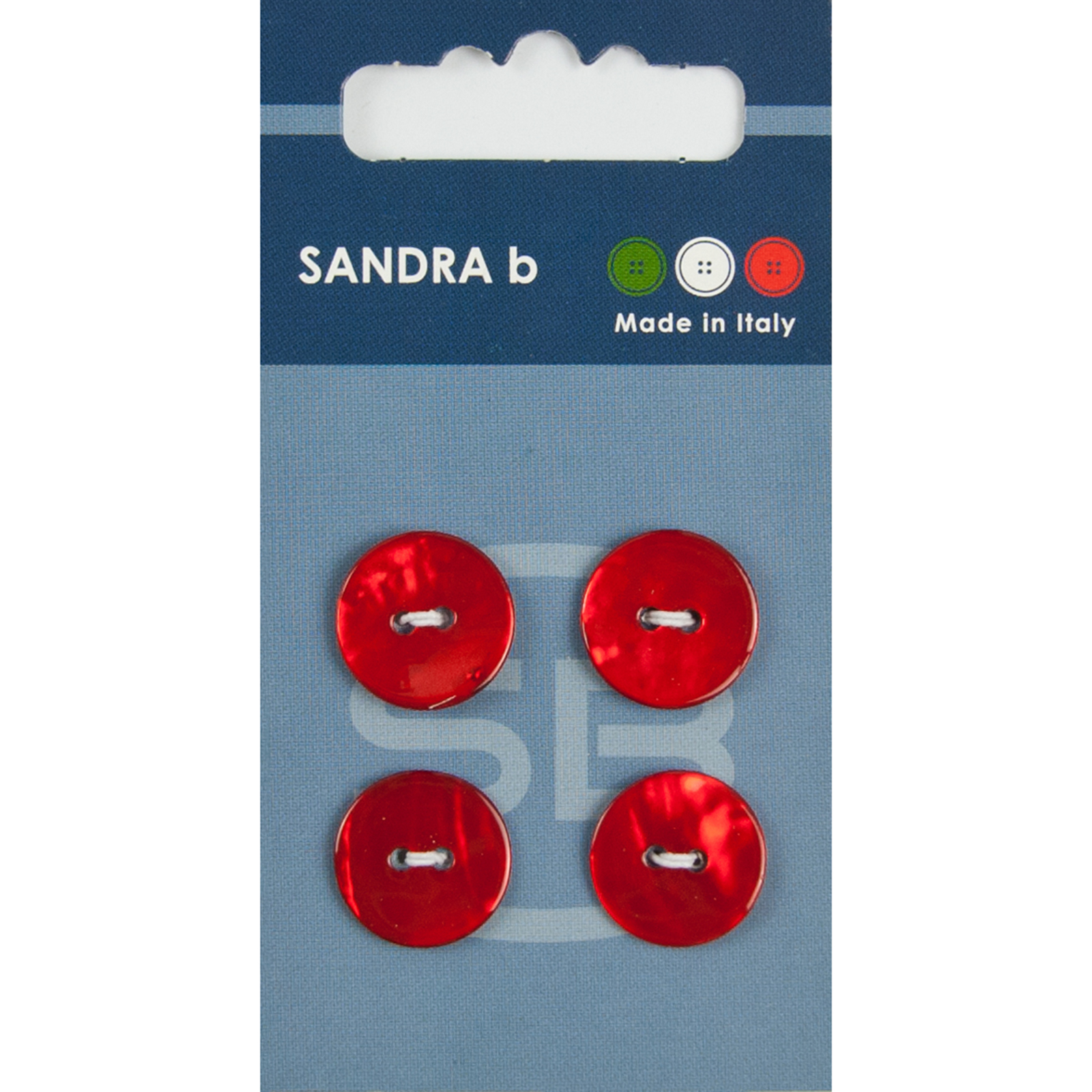 Sandra Ab 007.CARD053 Parelmoer knopen 2 gaats 15 mm - Kaart