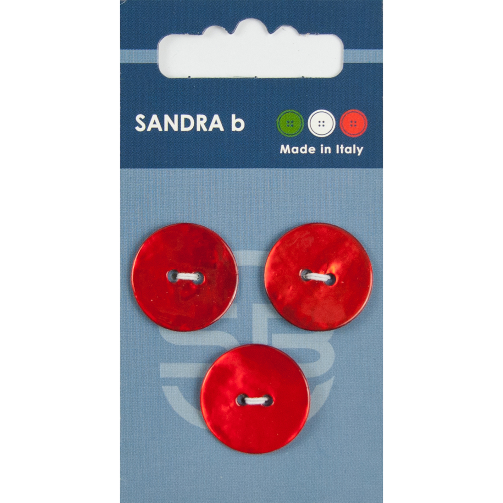 Sandra Ab 007.CARD054 Parelmoer knopen 2 gaats 20 mm - Kaart