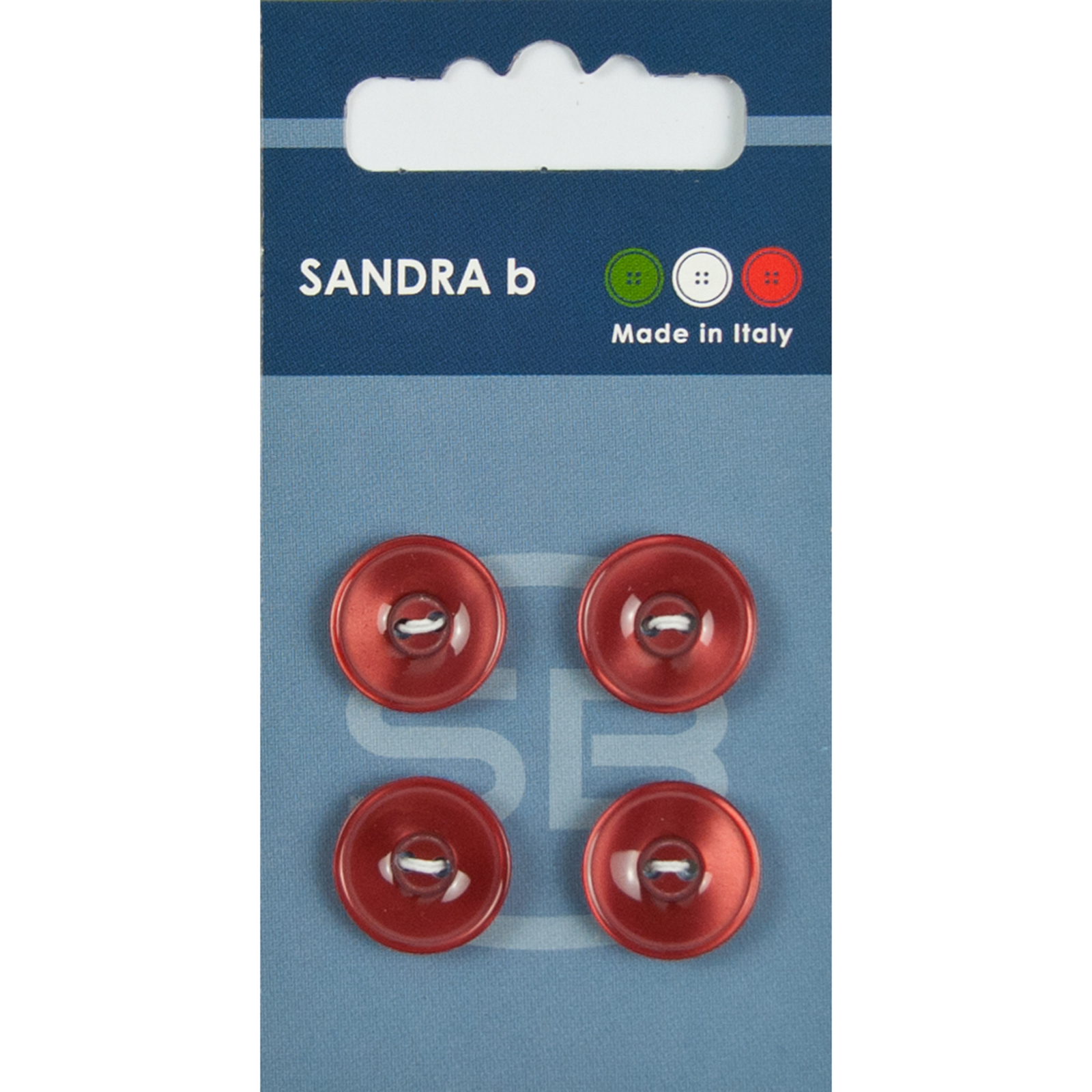 Sandra Ab 007.CARD061 Unigekleurde knopen 2 gaats 15 mm - Kaart