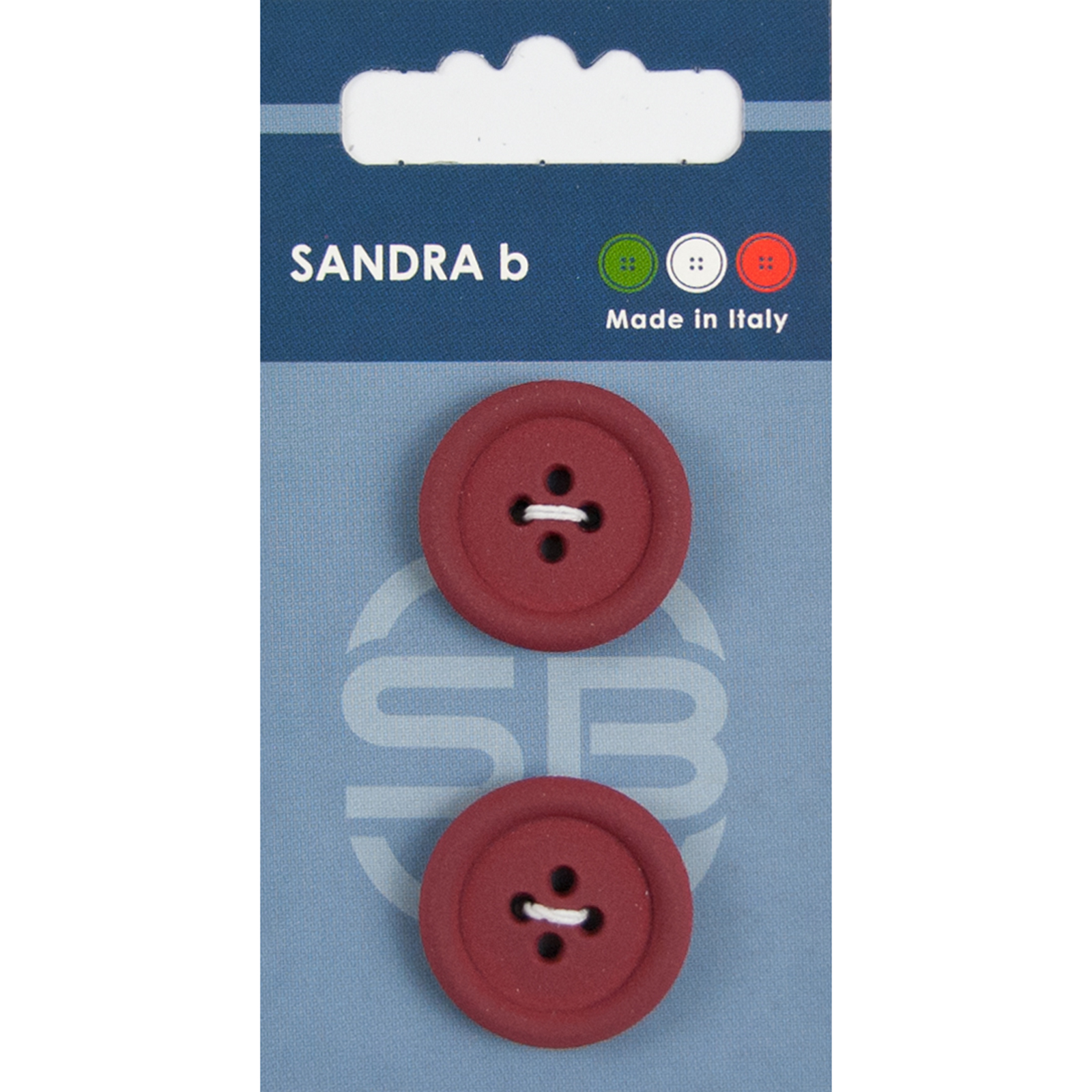 Sandra Ab 007.CARD063 Unigekleurde knopen 4 gaats 23 mm - Kaart