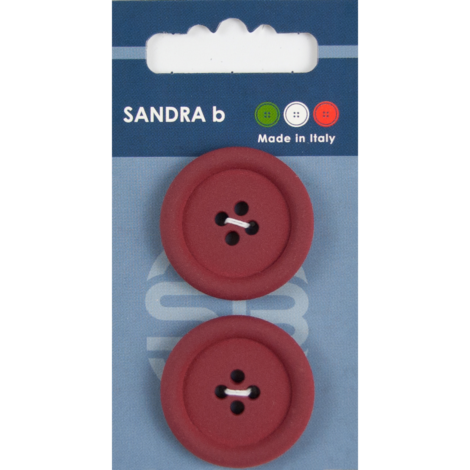 Sandra Ab 007.CARD064 Unigekleurde knopen 4 gaats 30 mm - Kaart