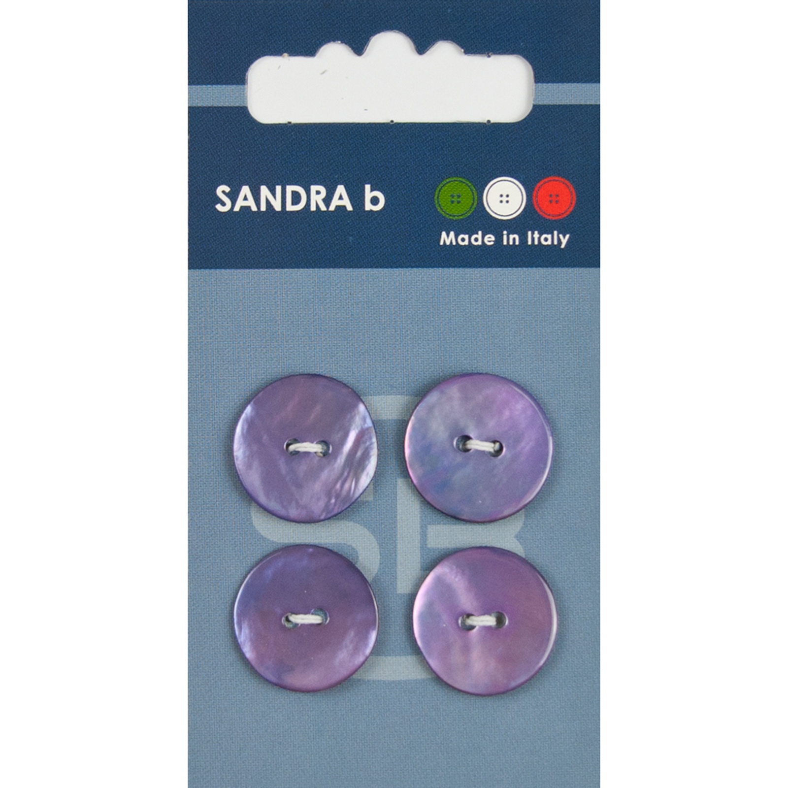 Sandra Ab 007.CARD066 Parelmoer knopen 2 gaats 18 mm - Kaart