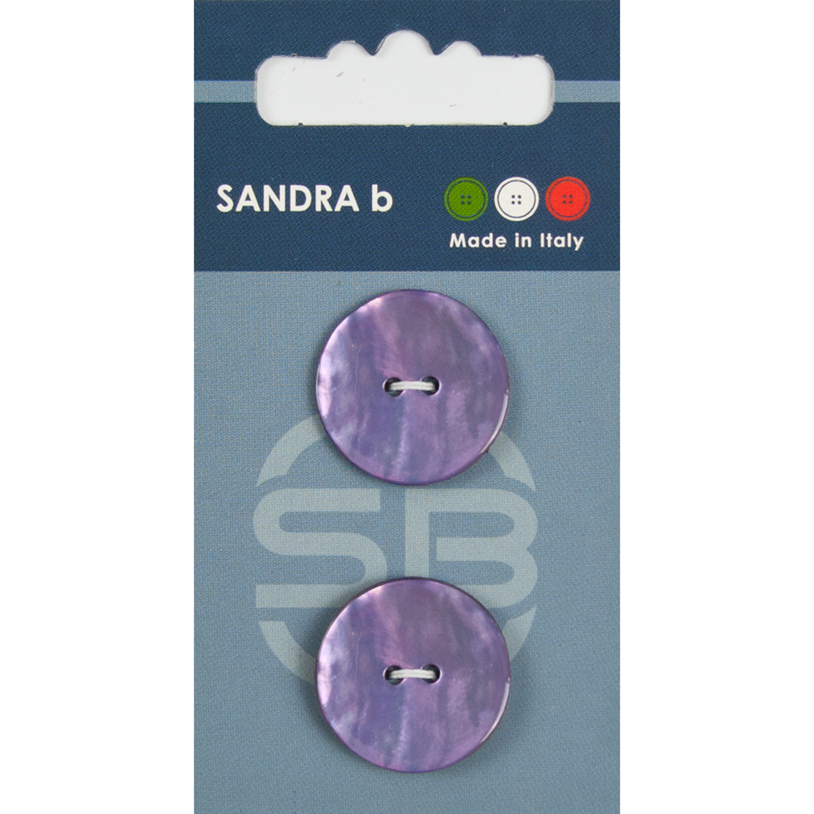 Sandra Ab 007.CARD067 Parelmoer knopen 2 gaats 23 mm - Kaart