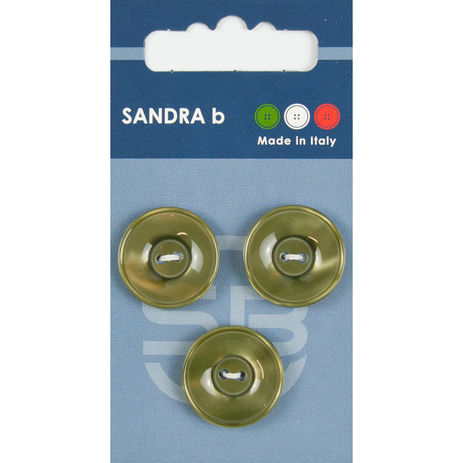 Sandra Ab 007.CARD073 Unigekleurde knopen 2 gaats 20 mm - Kaart