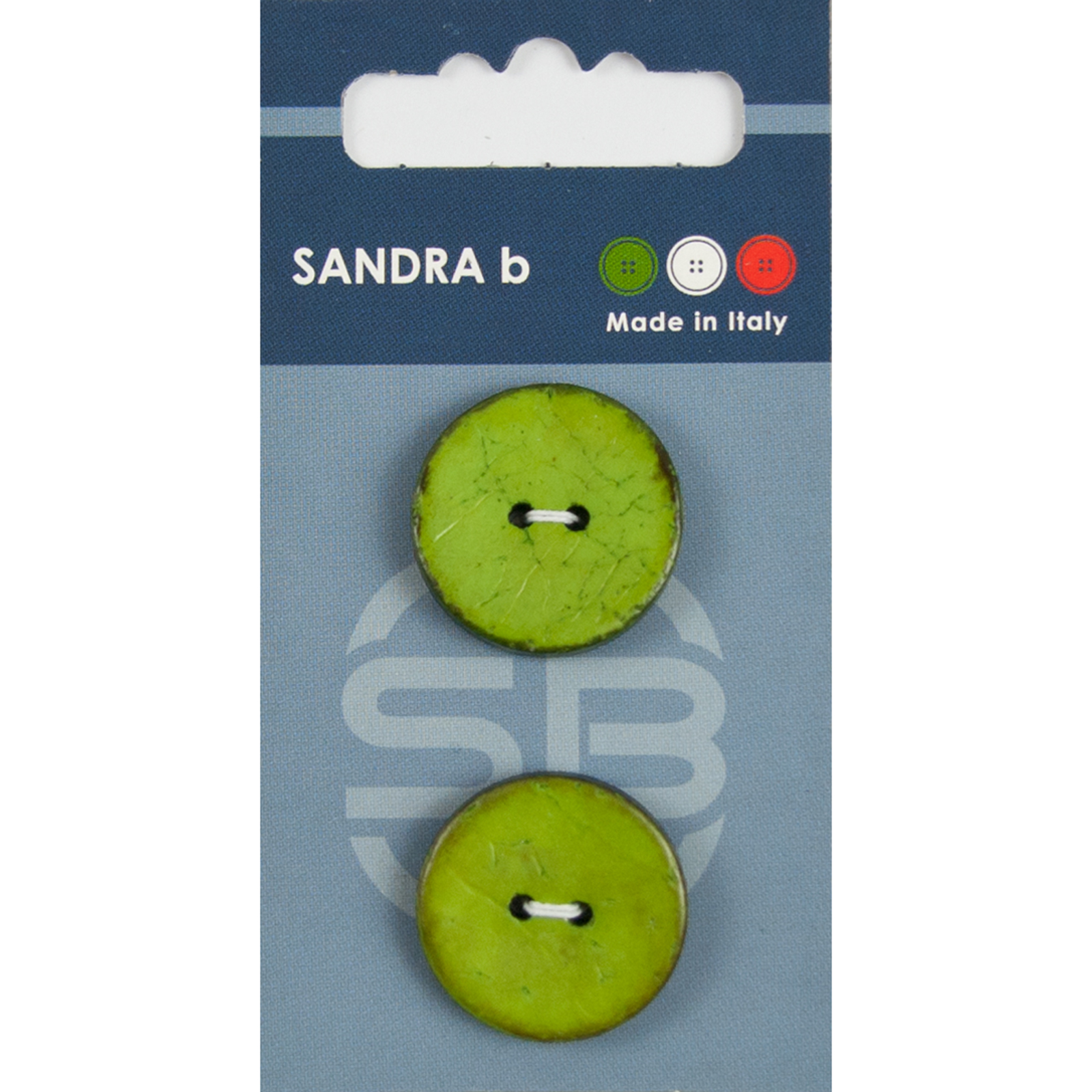 Sandra Ab 007.CARD076 Kokos knopen 2 gaats 23 mm - Kaart