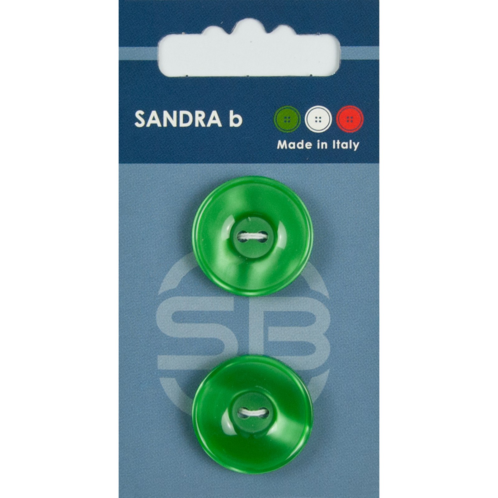 Sandra Ab 007.CARD079 Unigekleurde knopen 2 gaats 23 mm - Kaart