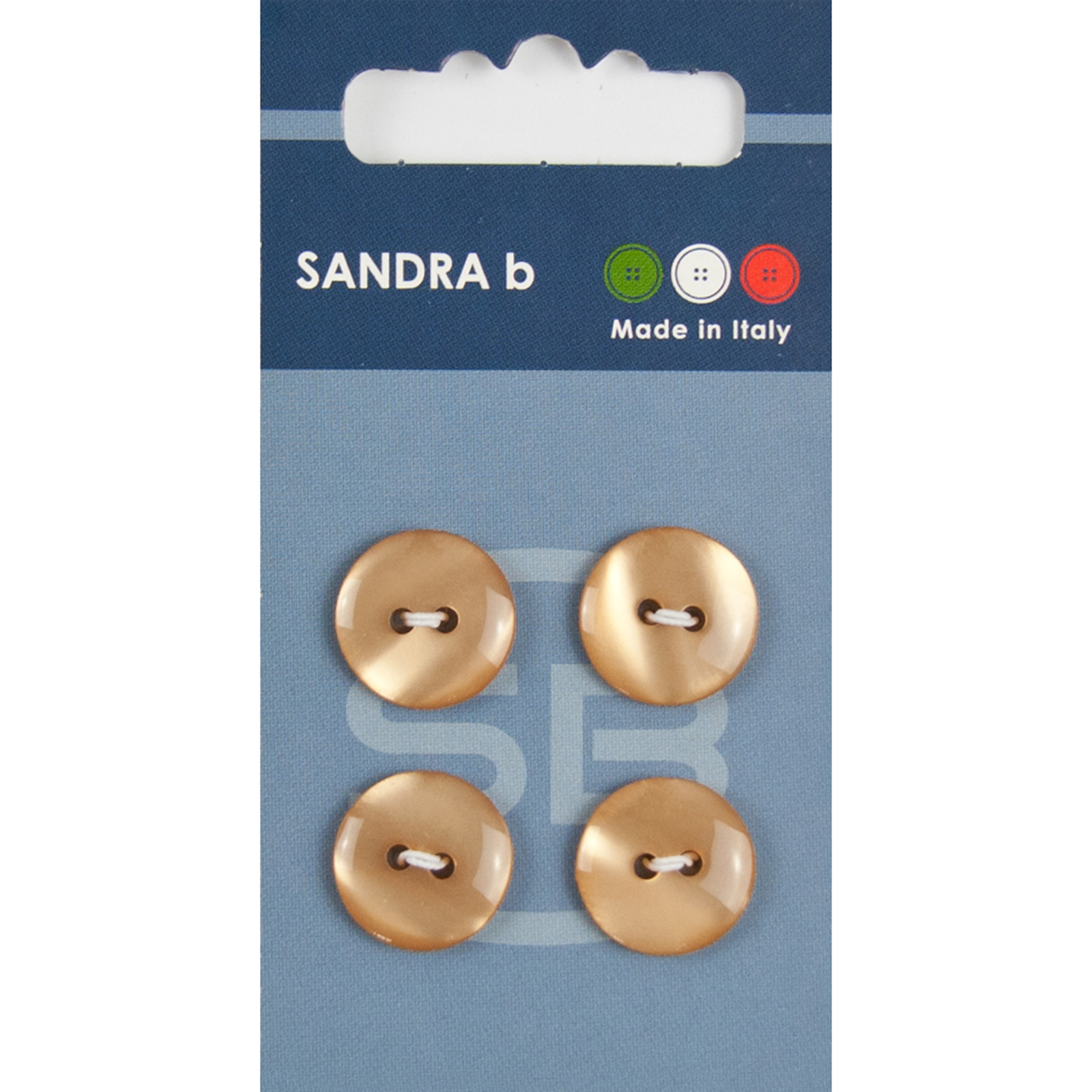 Sandra Ab 007.CARD081 Unigekleurde knopen 2 gaats 15 mm - Kaart