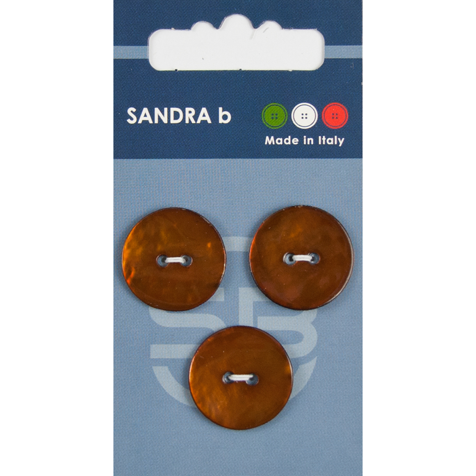 Sandra Ab 007.CARD083 Parelmoer knopen 2 gaats 20 mm - Kaart