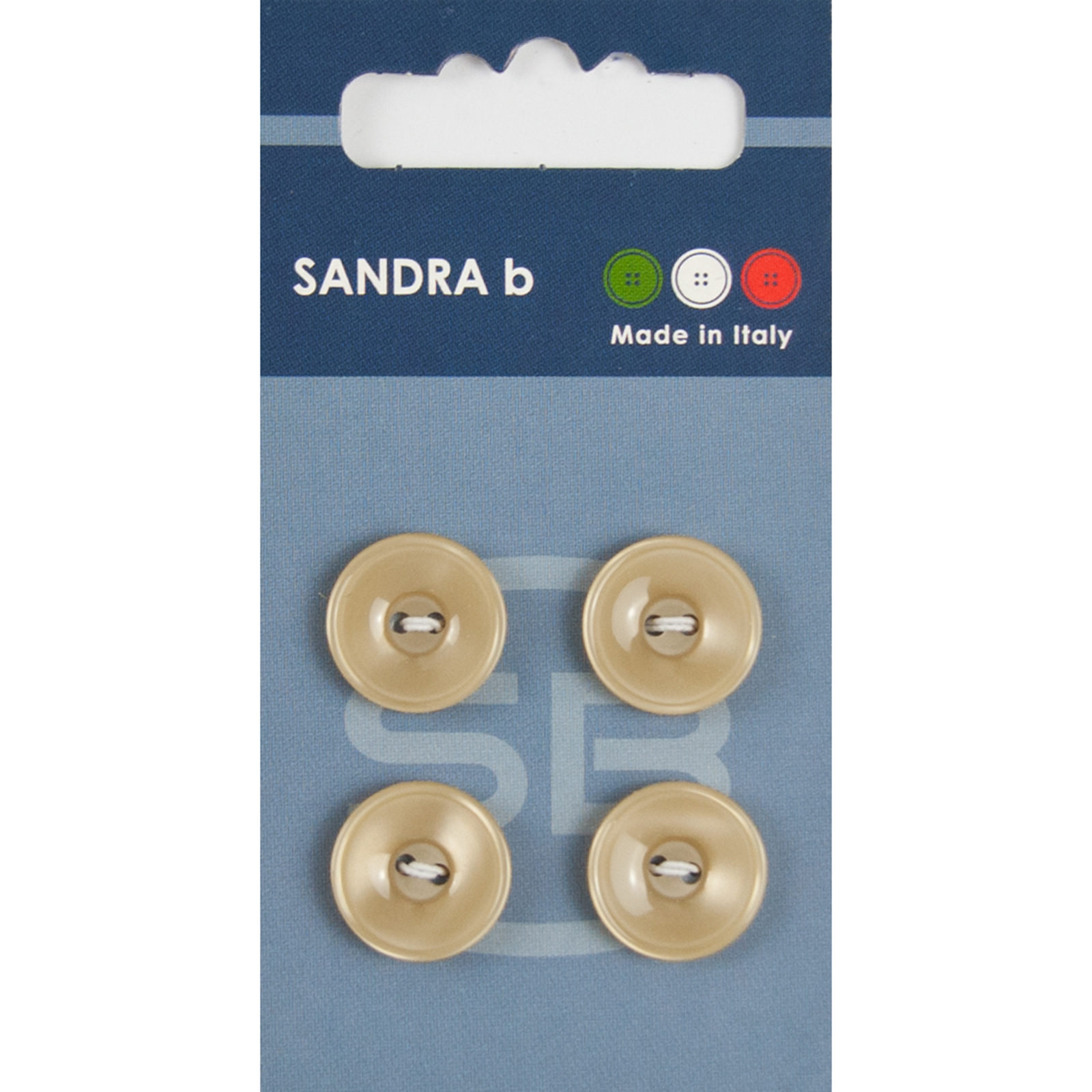 Sandra Ab 007.CARD084 Unigekleurde knopen 2 gaats 15 mm - Kaart