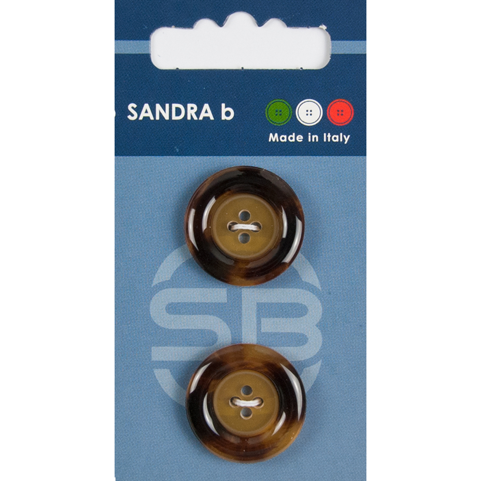 Sandra Ab 007.CARD089 Gemeleerde blazer knopen 4 gaats 23 mm - Kaart