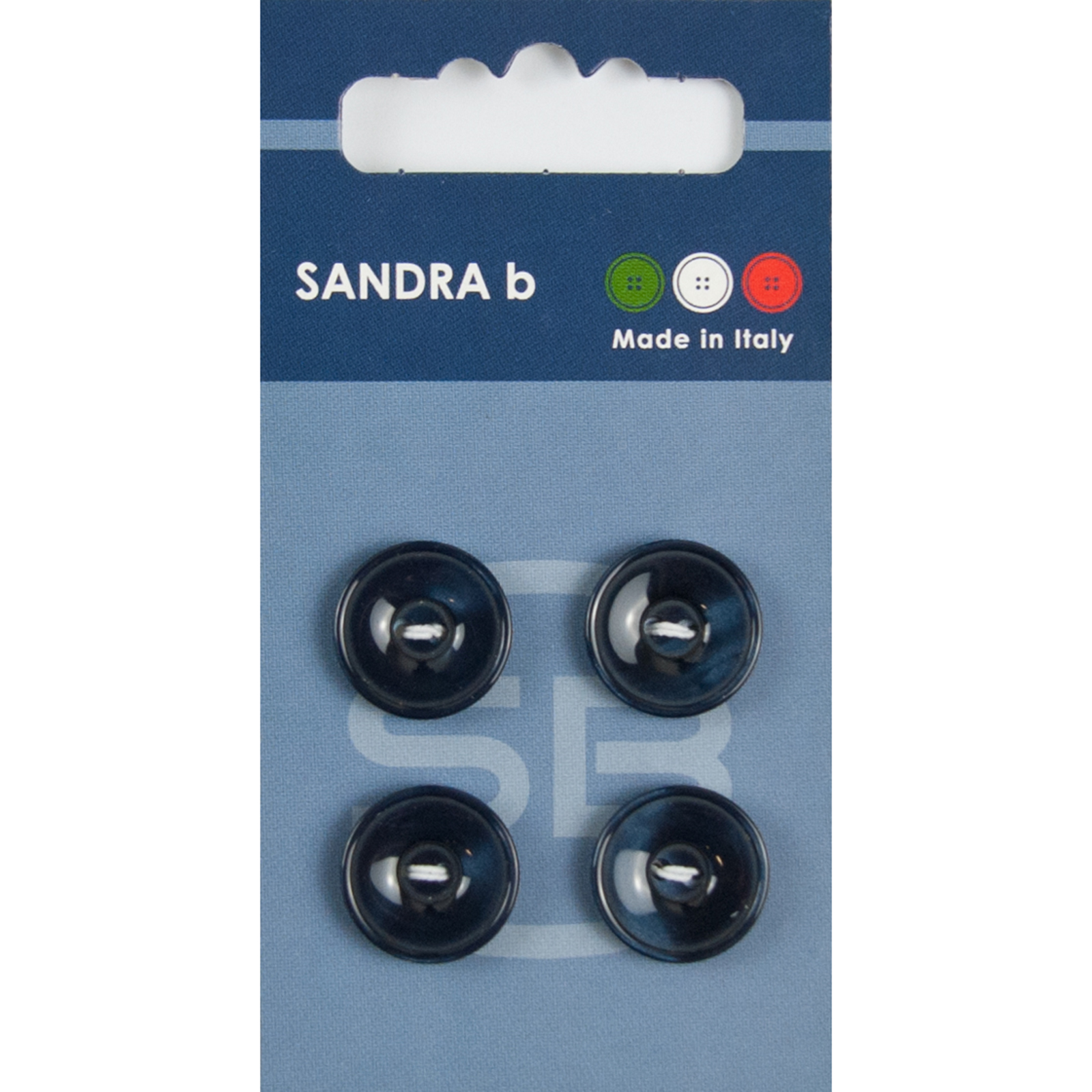 Sandra Ab 007.CARD098 Unigekleurde knopen 2 gaats 15 mm - Kaart