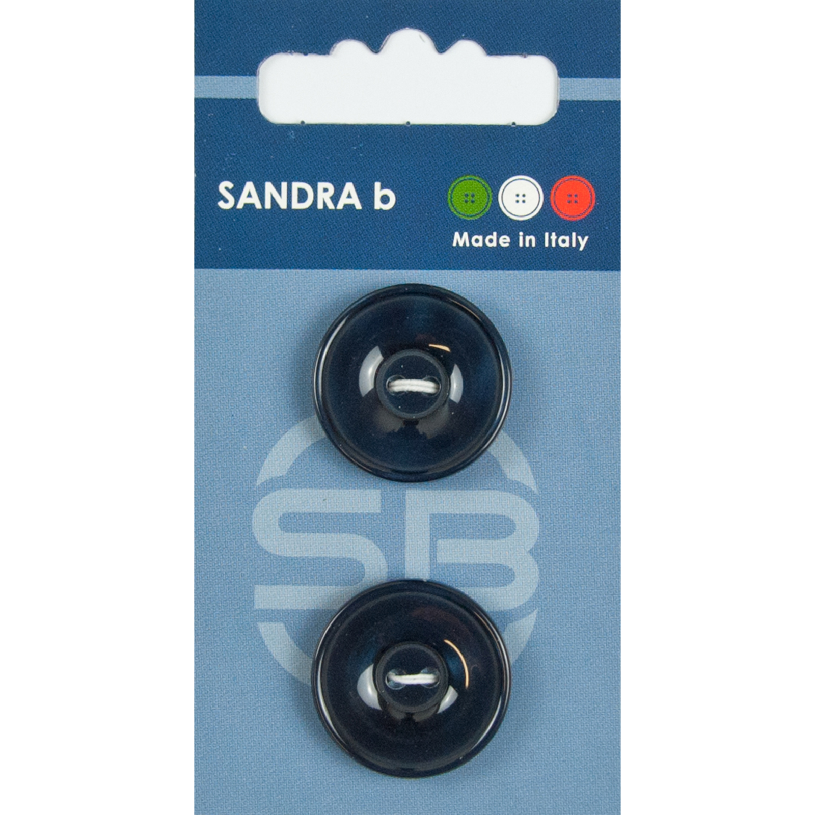 Sandra Ab 007.CARD101 Unigekleurde knopen 2 gaats 23 mm - Kaart