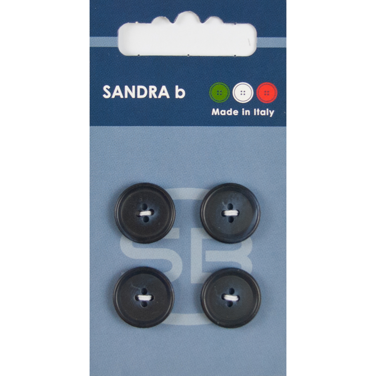 Sandra Ab 007.CARD102 Gemeleerde blazer knopen 4 gaats 15 mm - Kaart