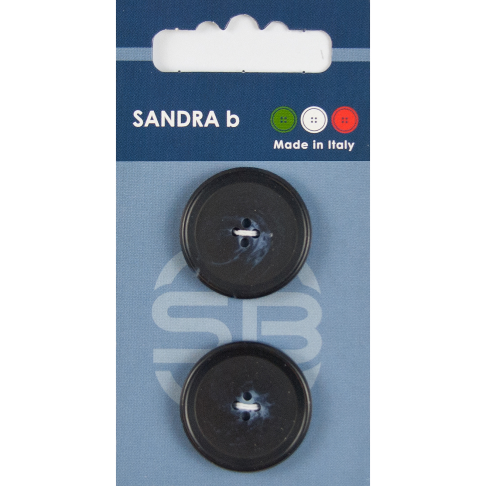 Sandra Ab 007.CARD104 Gemeleerde blazer knopen 4 gaats 25 mm - Kaart