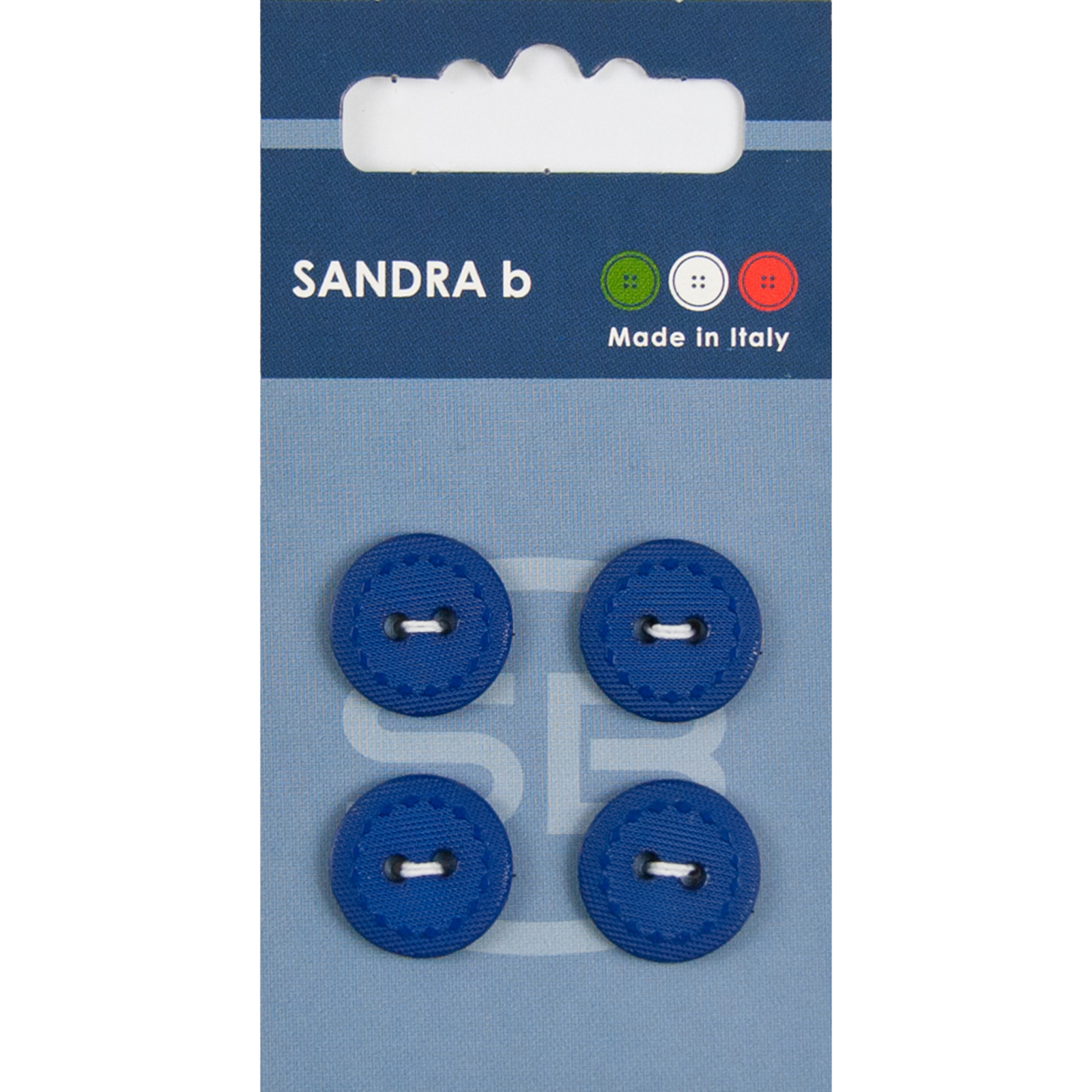 Sandra Ab 007.CARD118 Unigekleurde knopen 2 gaats 15 mm - Kaart