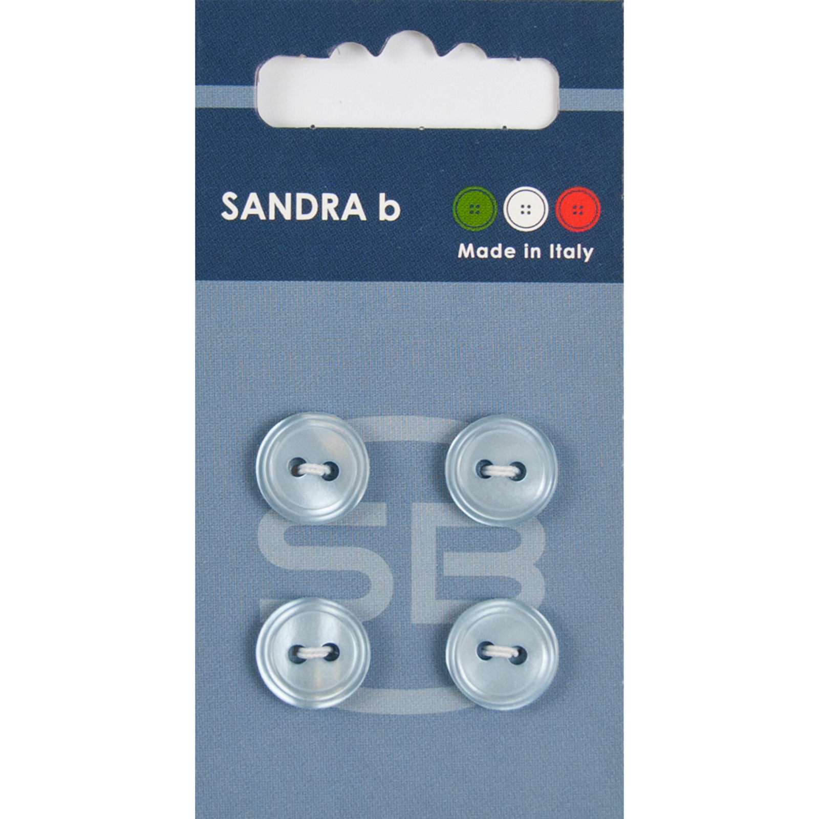 Sandra Ab 007.CARD122 Unigekleurde knopen 2 gaats 13 mm - Kaart