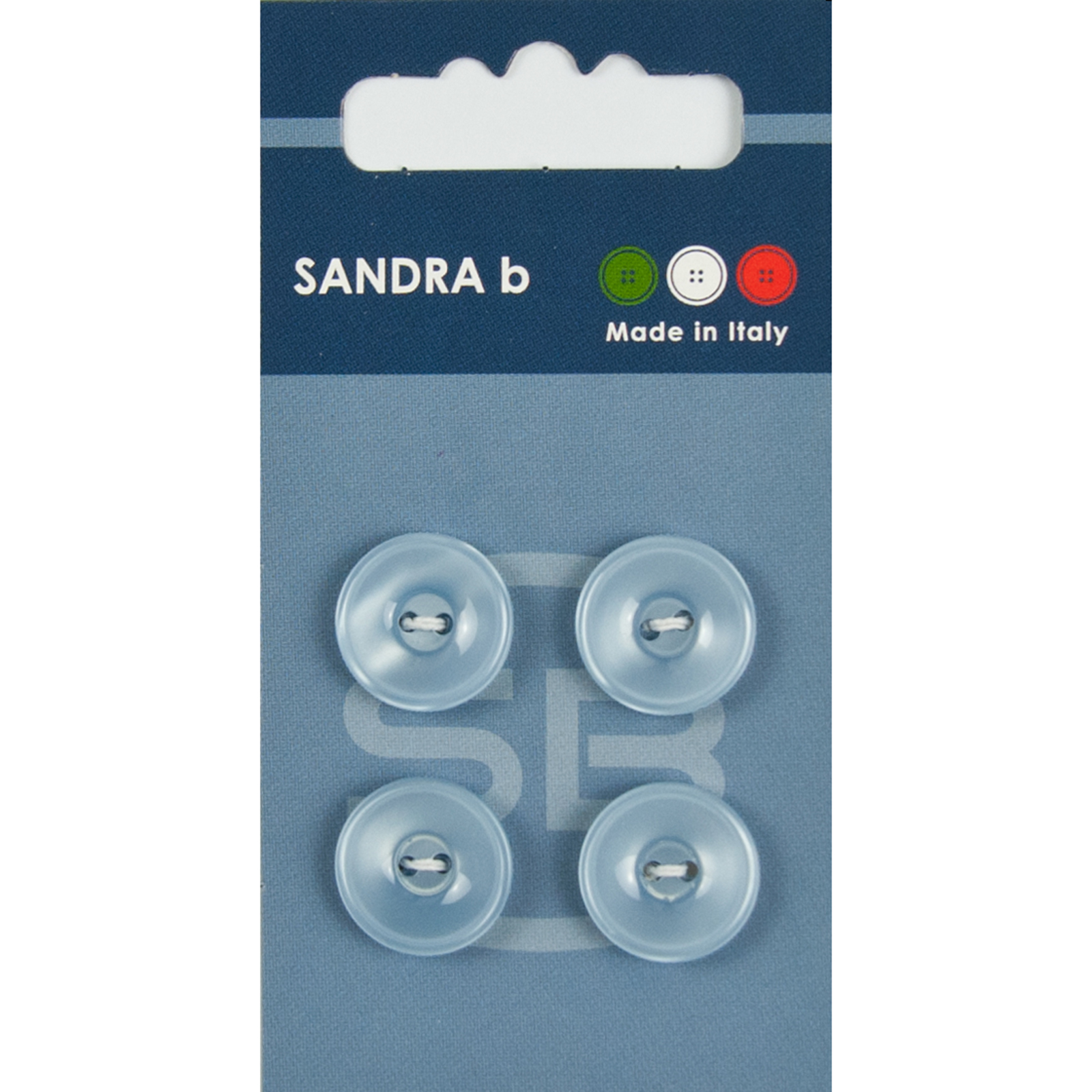 Sandra Ab 007.CARD124 Unigekleurde knopen 2 gaats 15 mm - Kaart