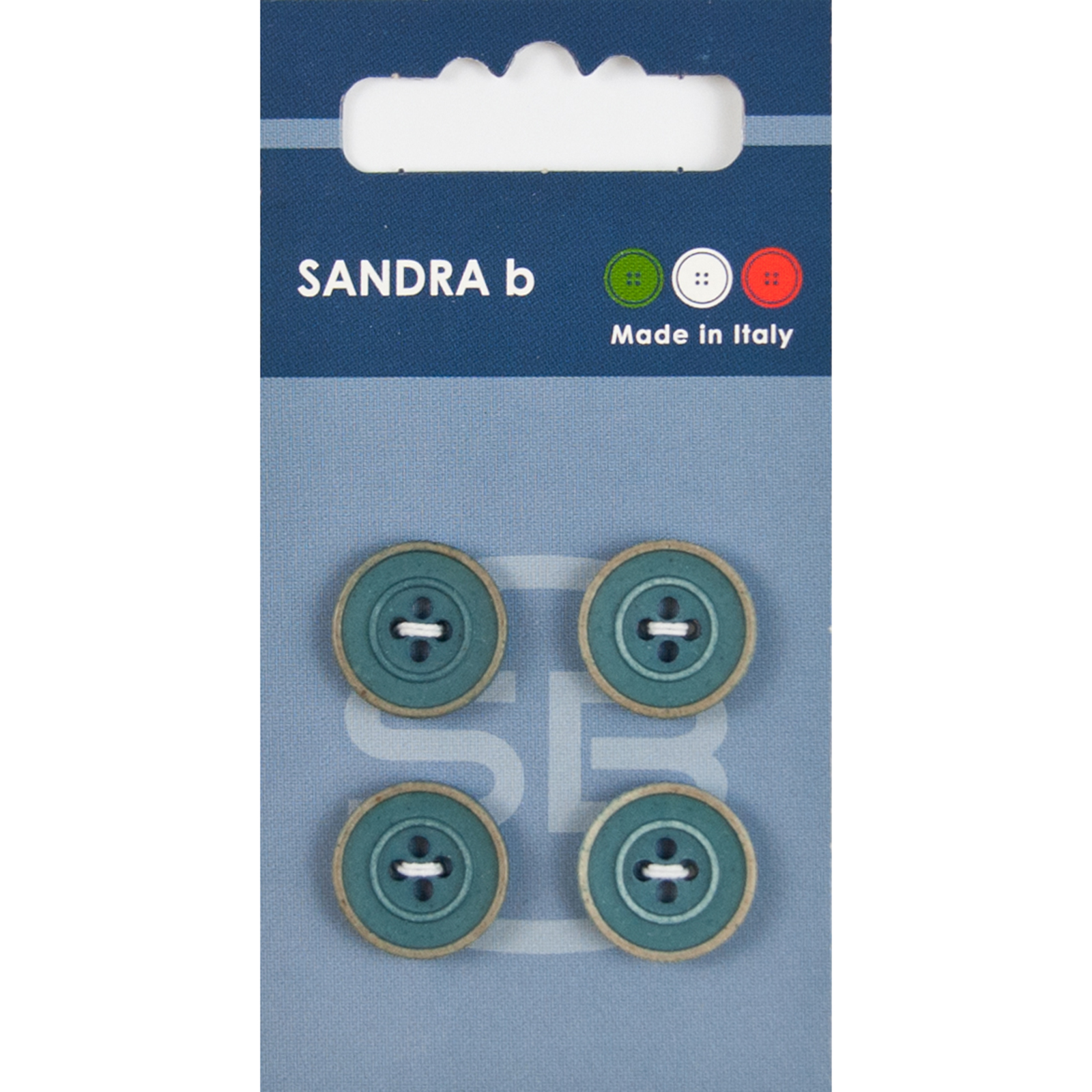 Sandra Ab 007.CARD128 Fashion knopen 4 gaats 15 mm - Kaart