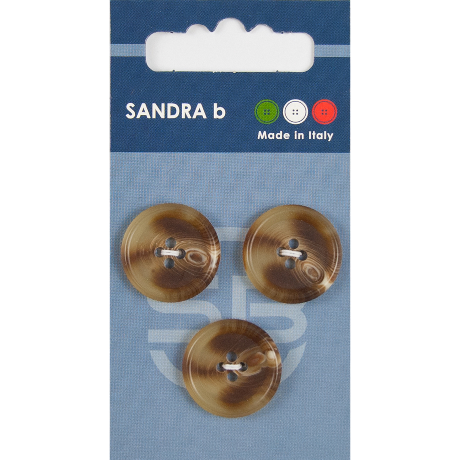 Sandra Ab 007.CARD131 Gemeleerde blazer knopen 4 gaats 20 mm - Kaart