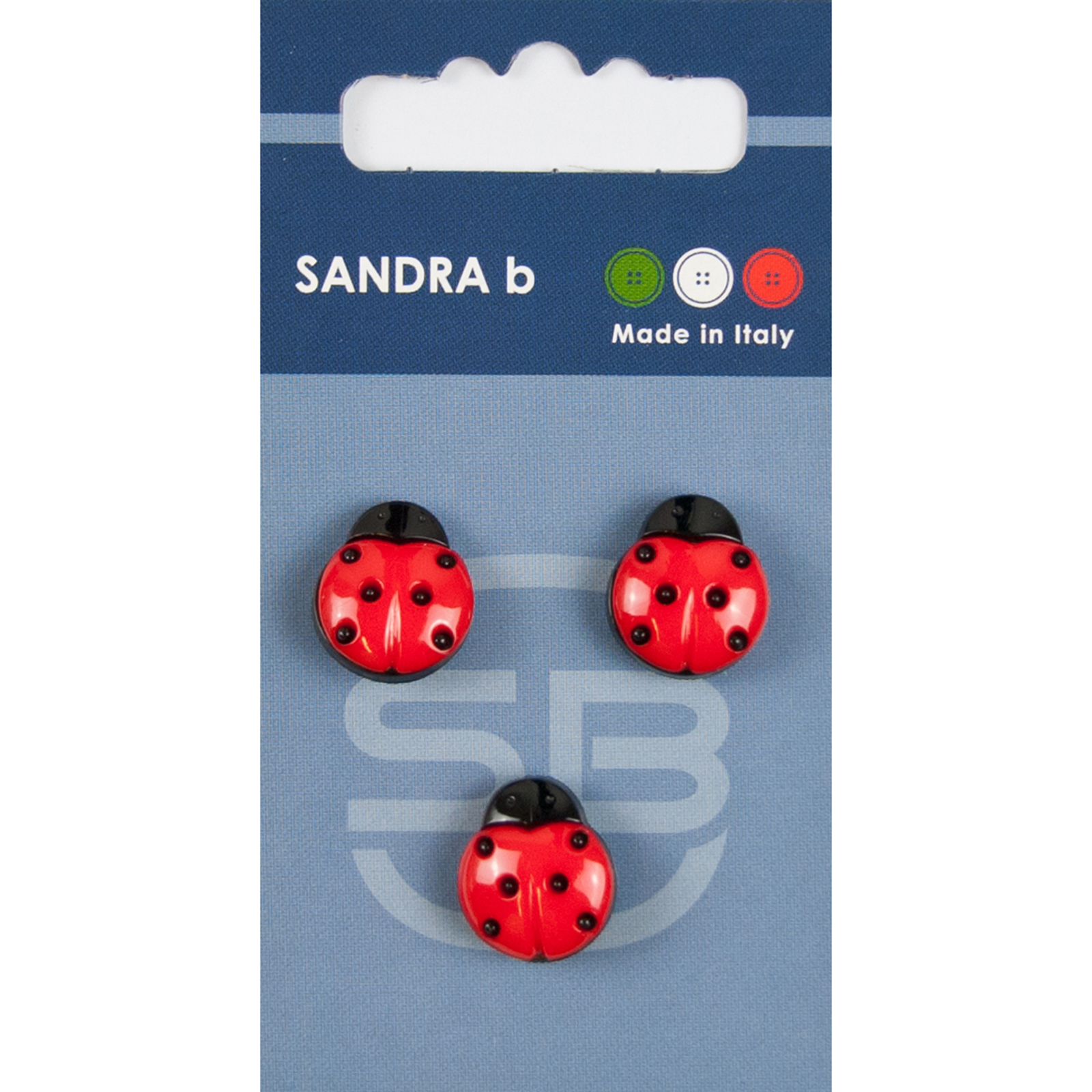 Sandra Ab 007.CARD140 Kinderknopen achtersteek 15 mm - Kaart