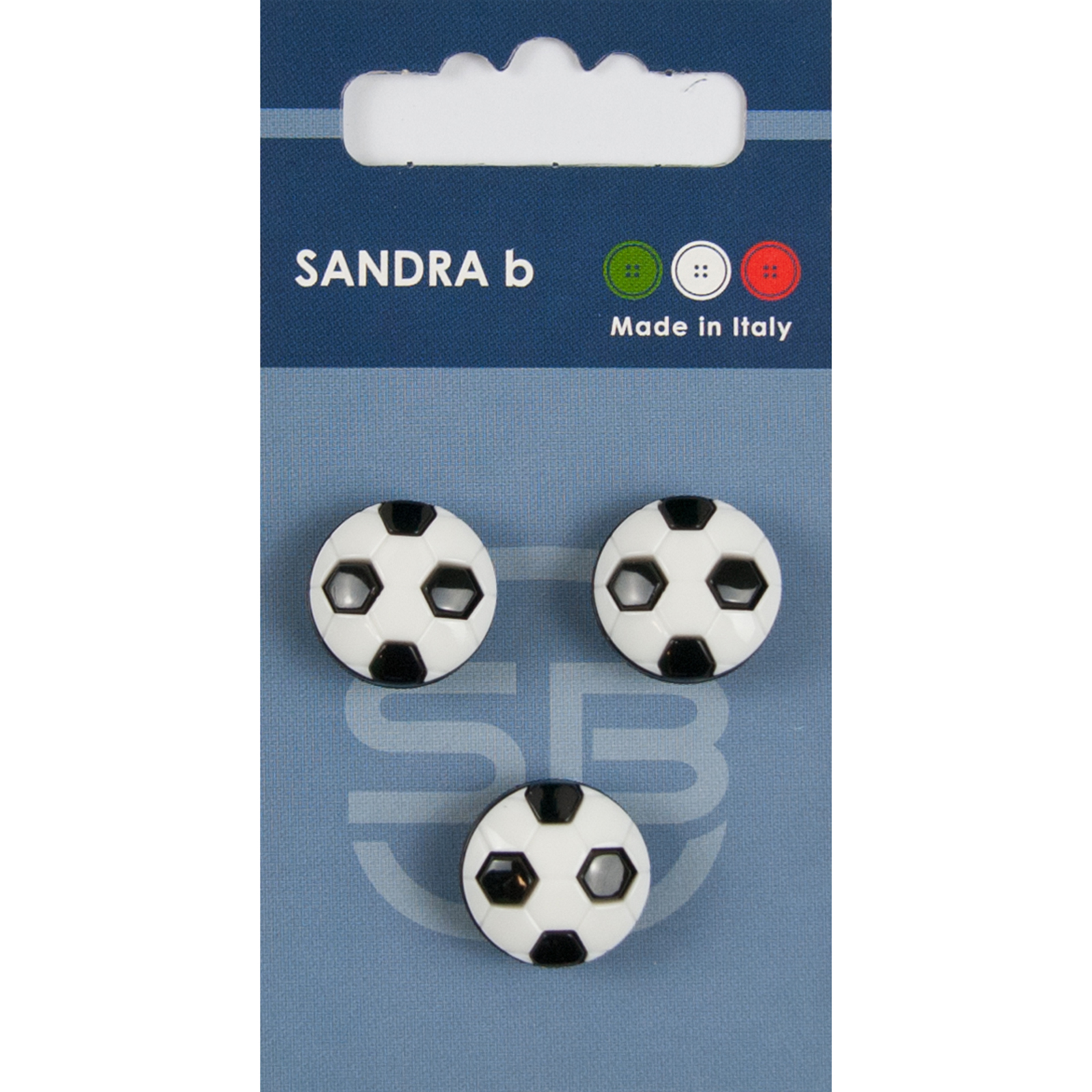 Sandra Ab 007.CARD141 Kinderknopen achtersteek 15 mm - Kaart