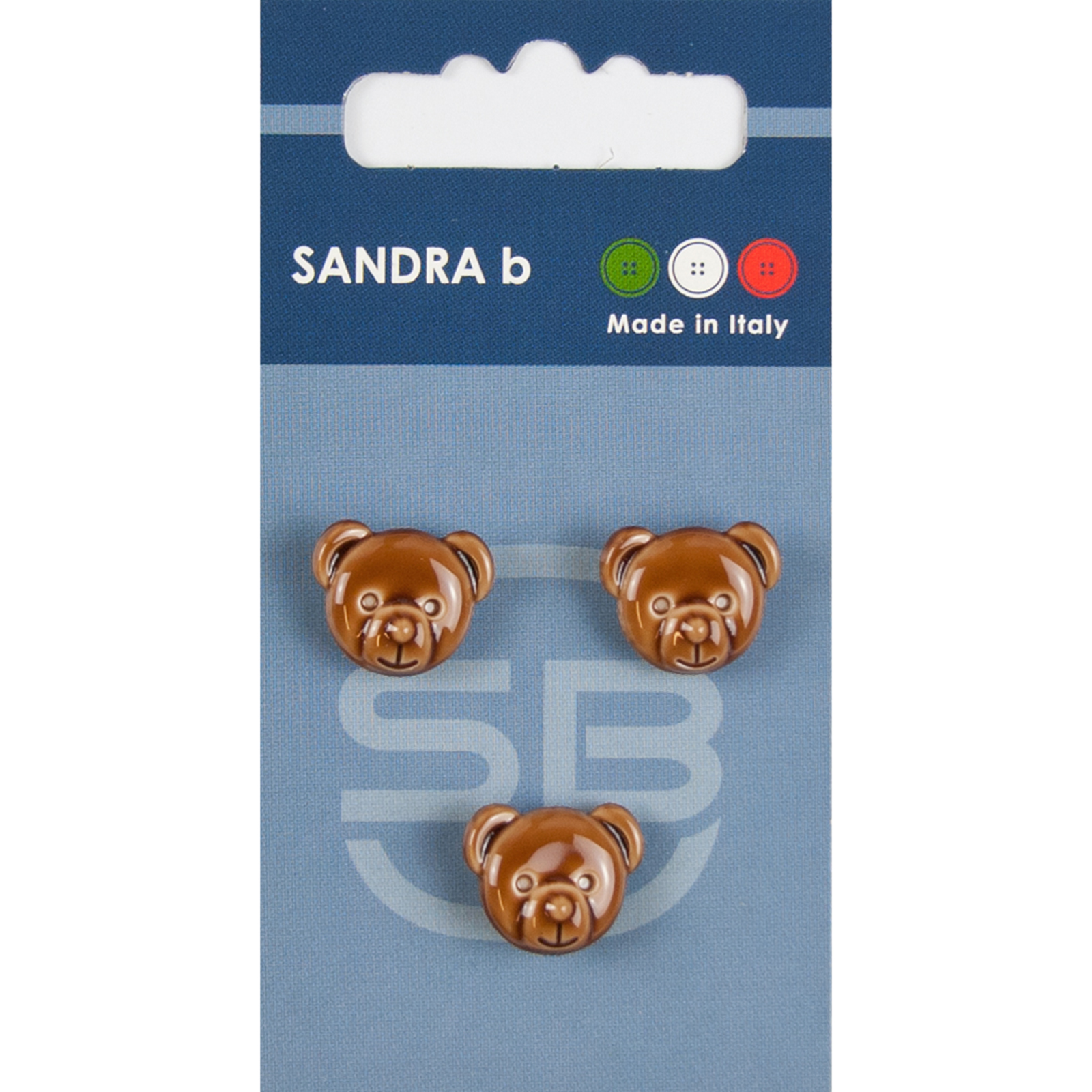 Sandra Ab 007.CARD142 Kinderknopen achtersteek 15 mm - Kaart