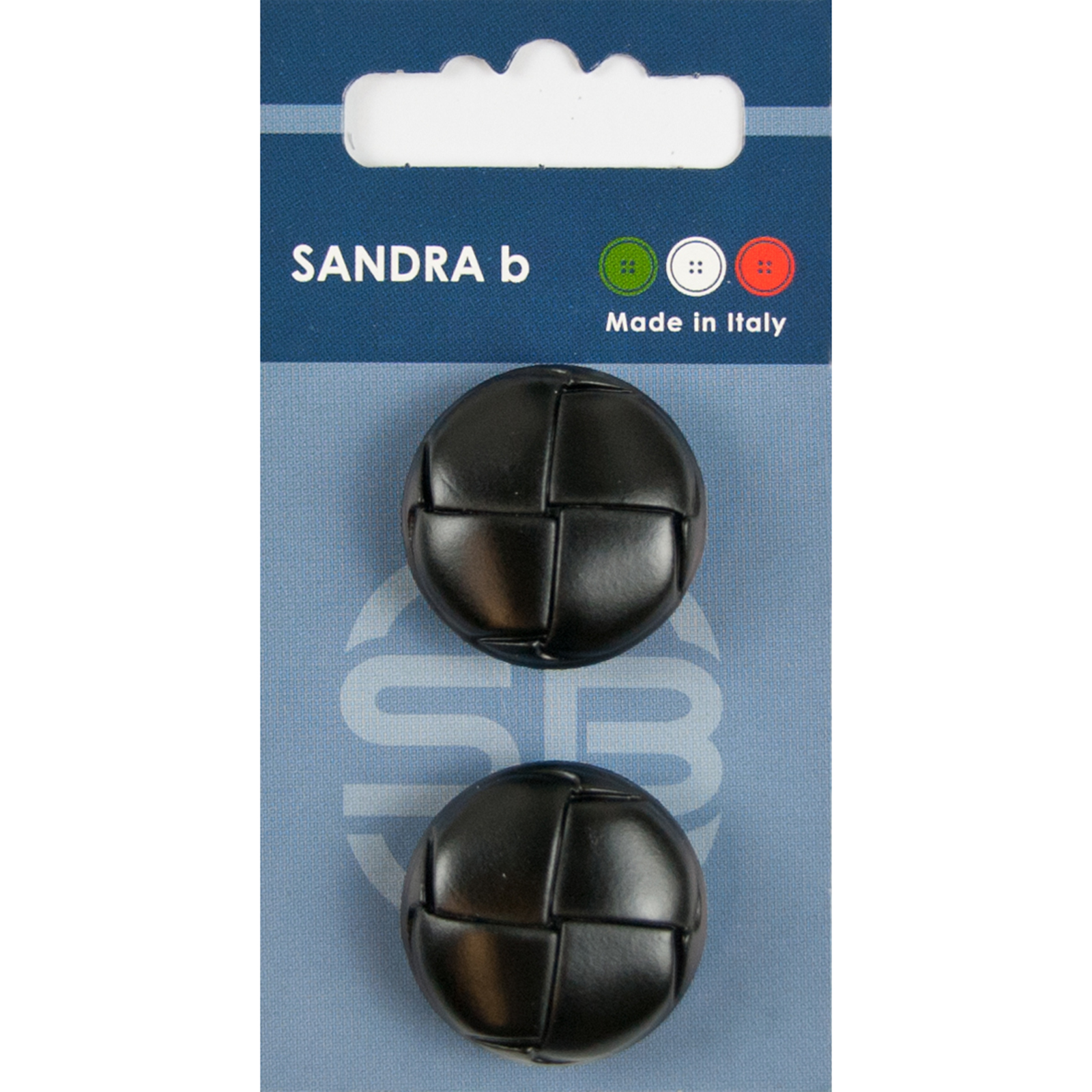 Sandra Ab 007.CARD155 Leren knopen achtersteek 25 mm - Kaart