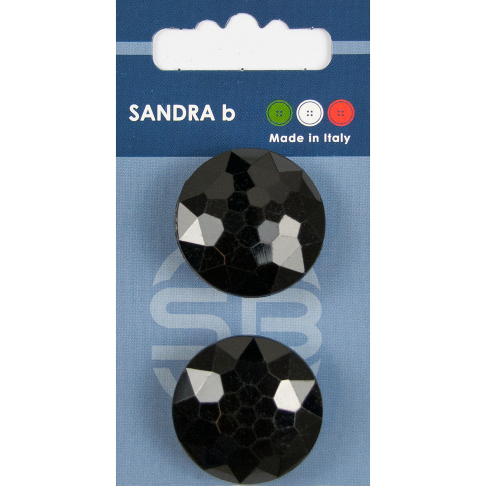 Sandra Ab 007.CARD164 Glitter knopen achtersteek 28 mm - Kaart