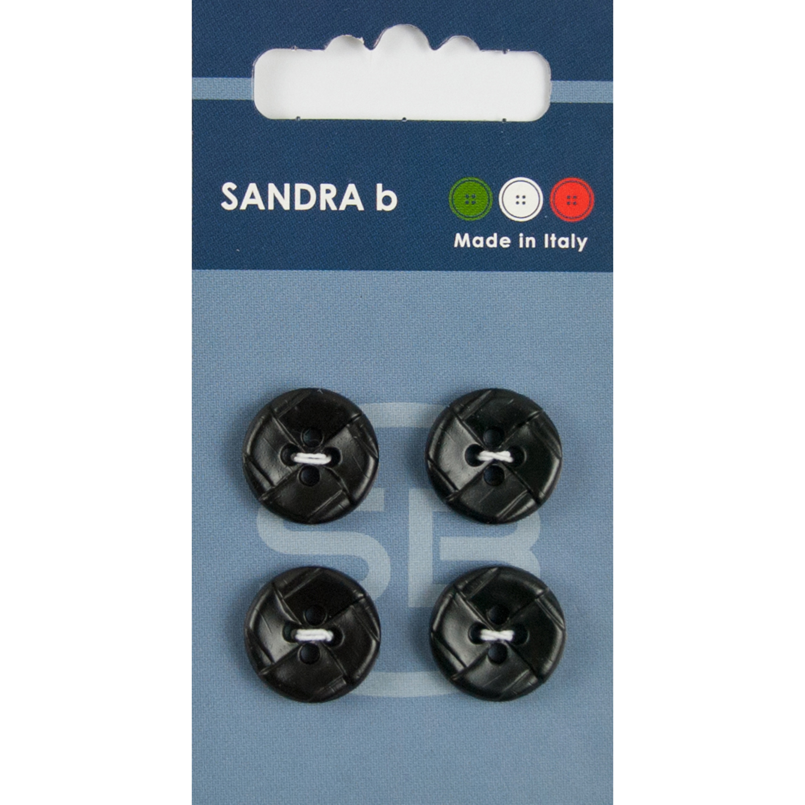 Sandra Ab 007.CARD169 Leren knopen 2 gaats 15 mm - Kaart