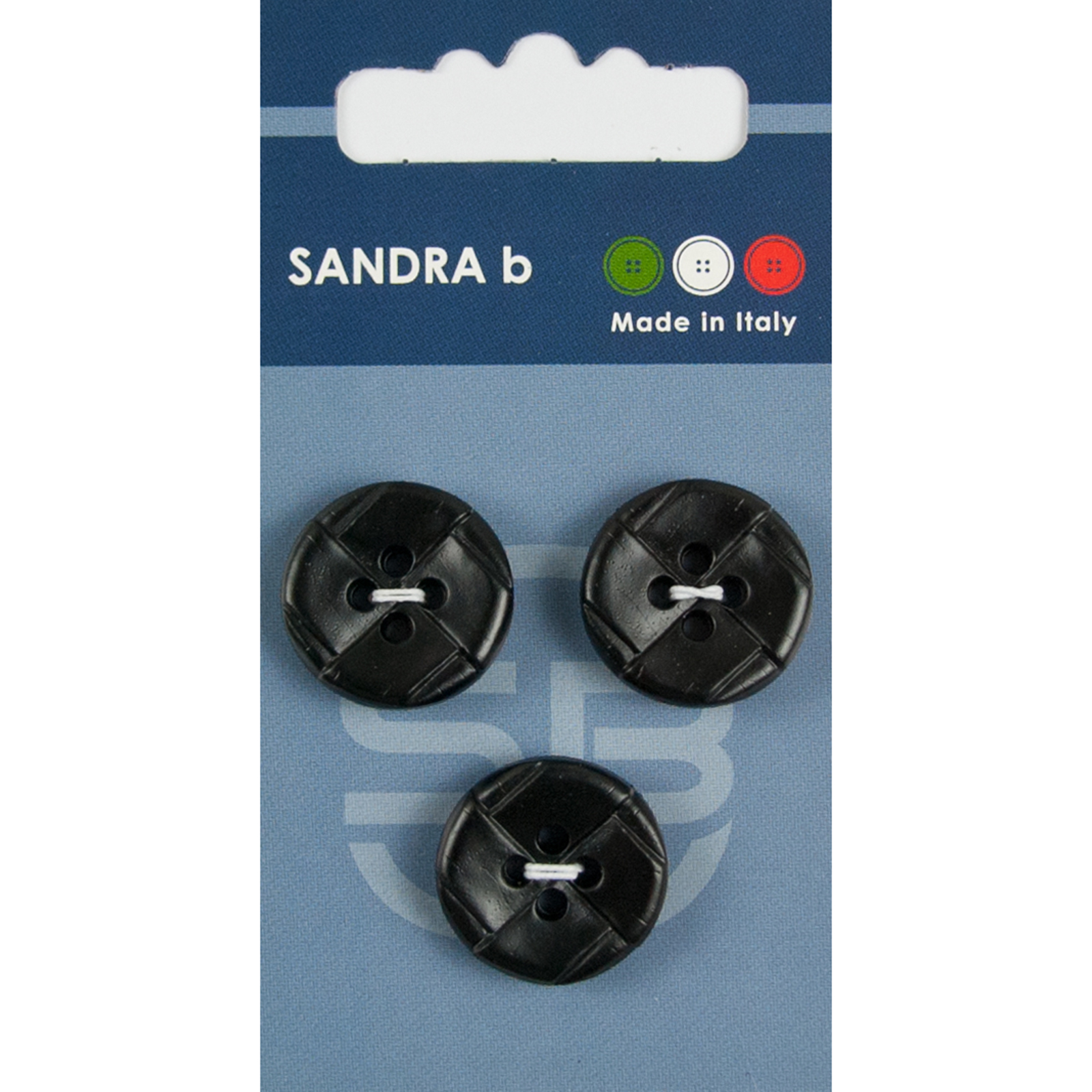 Sandra Ab 007.CARD170 Leren knopen 2 gaats 19 mm - Kaart