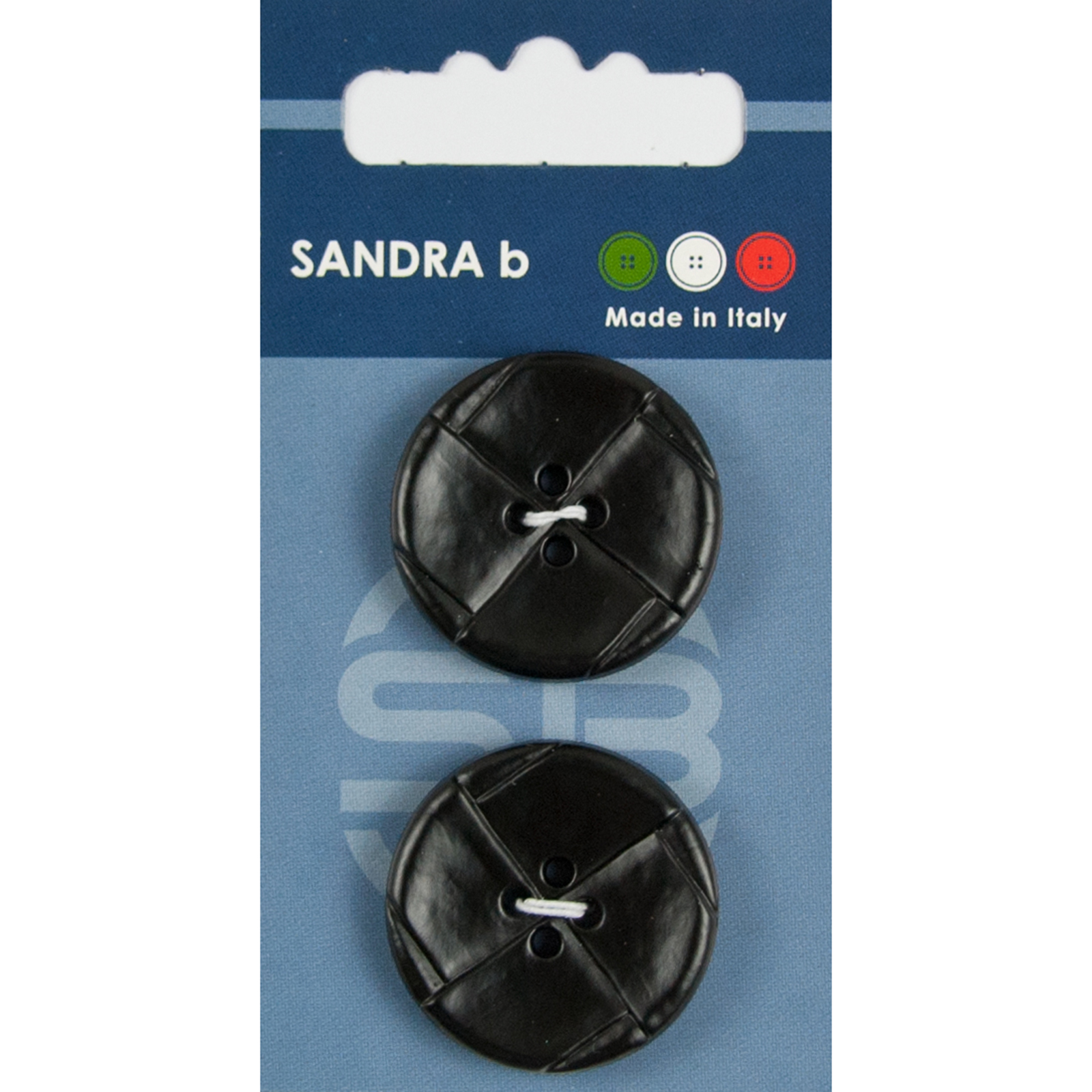 Sandra Ab 007.CARD172 Leren knopen 2 gaats 28 mm - Kaart