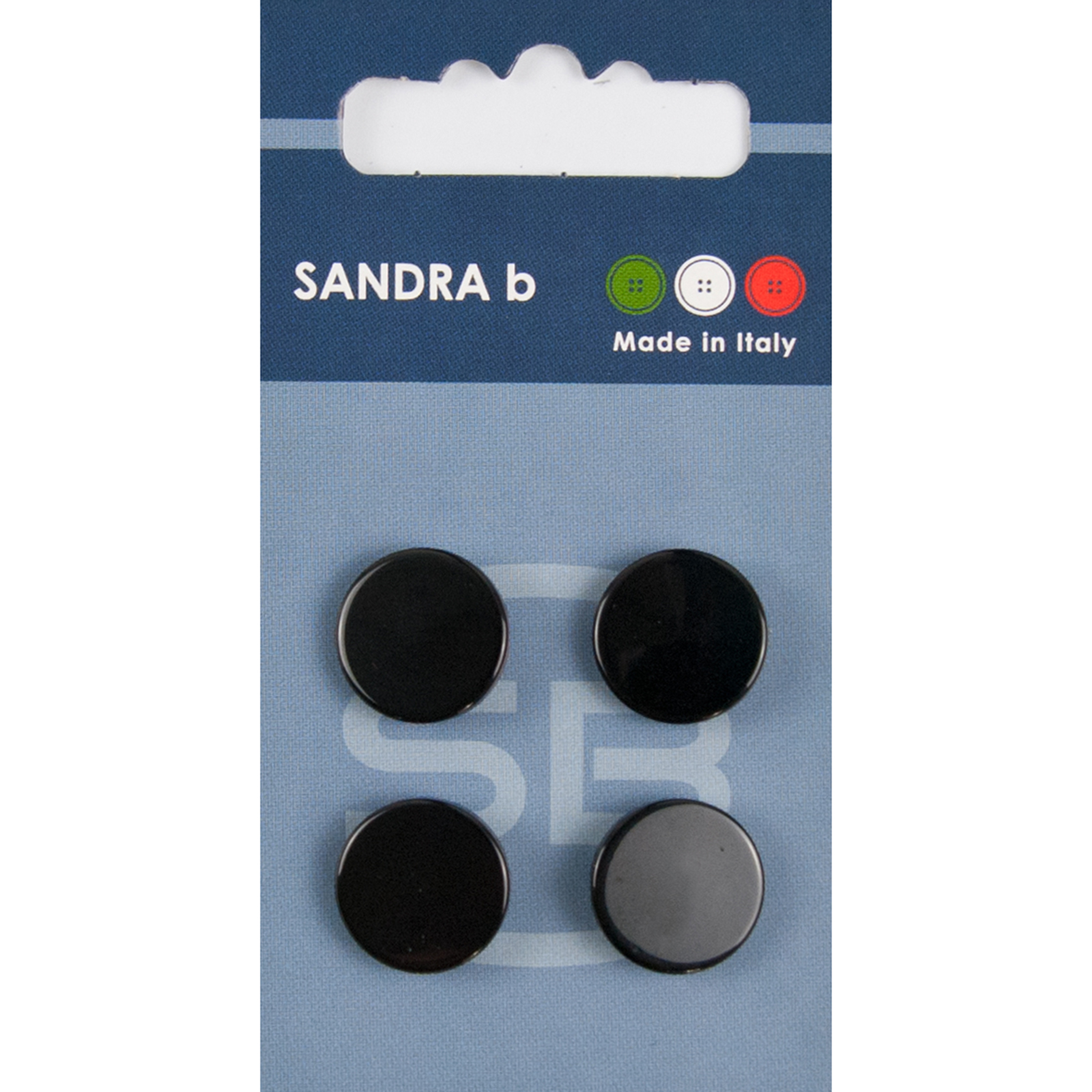 Sandra Ab 007.CARD173 Metalen knopen achtersteek 15 mm - Kaart