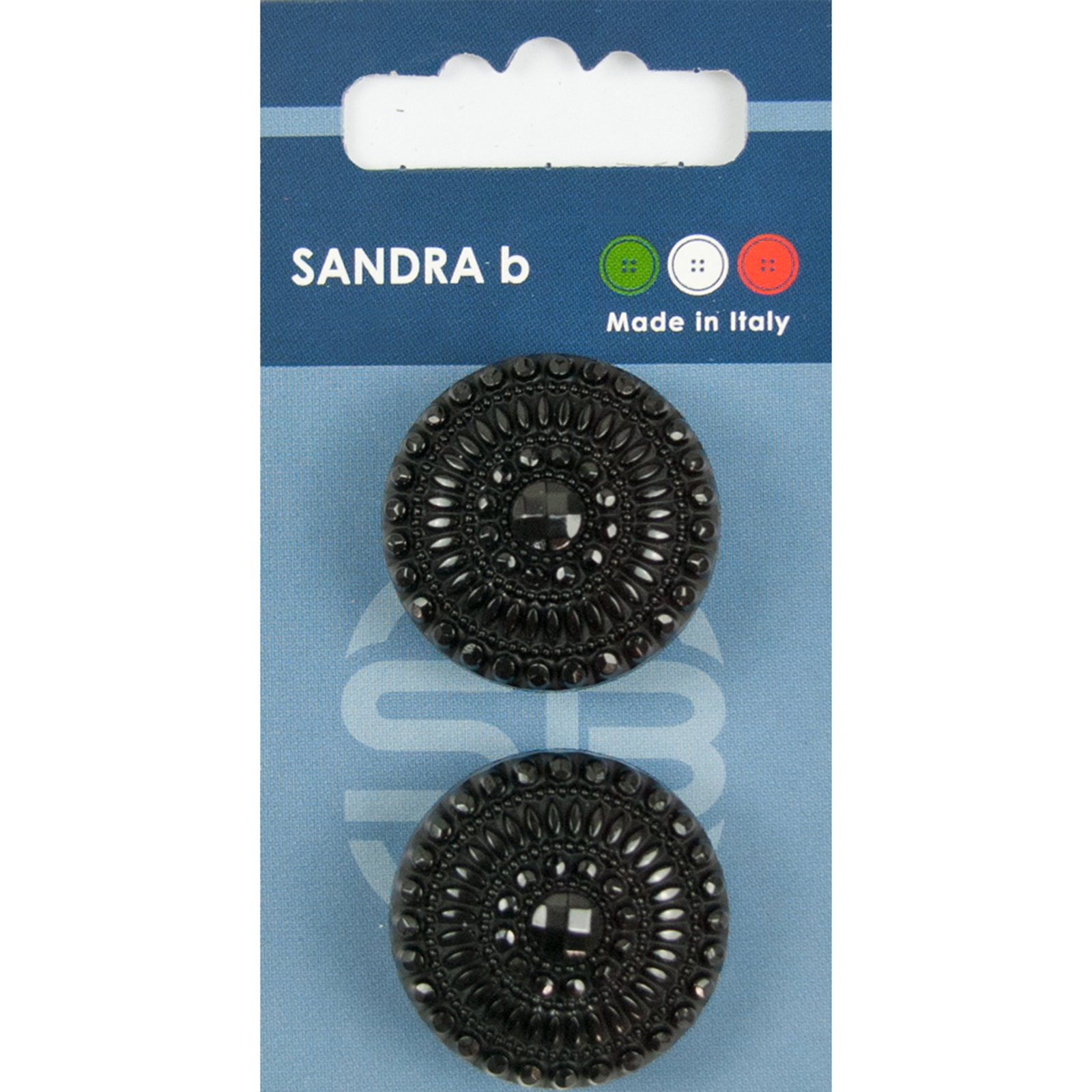 Sandra Ab 007.CARD178 Metalen knopen achtersteek 28 mm - Kaart