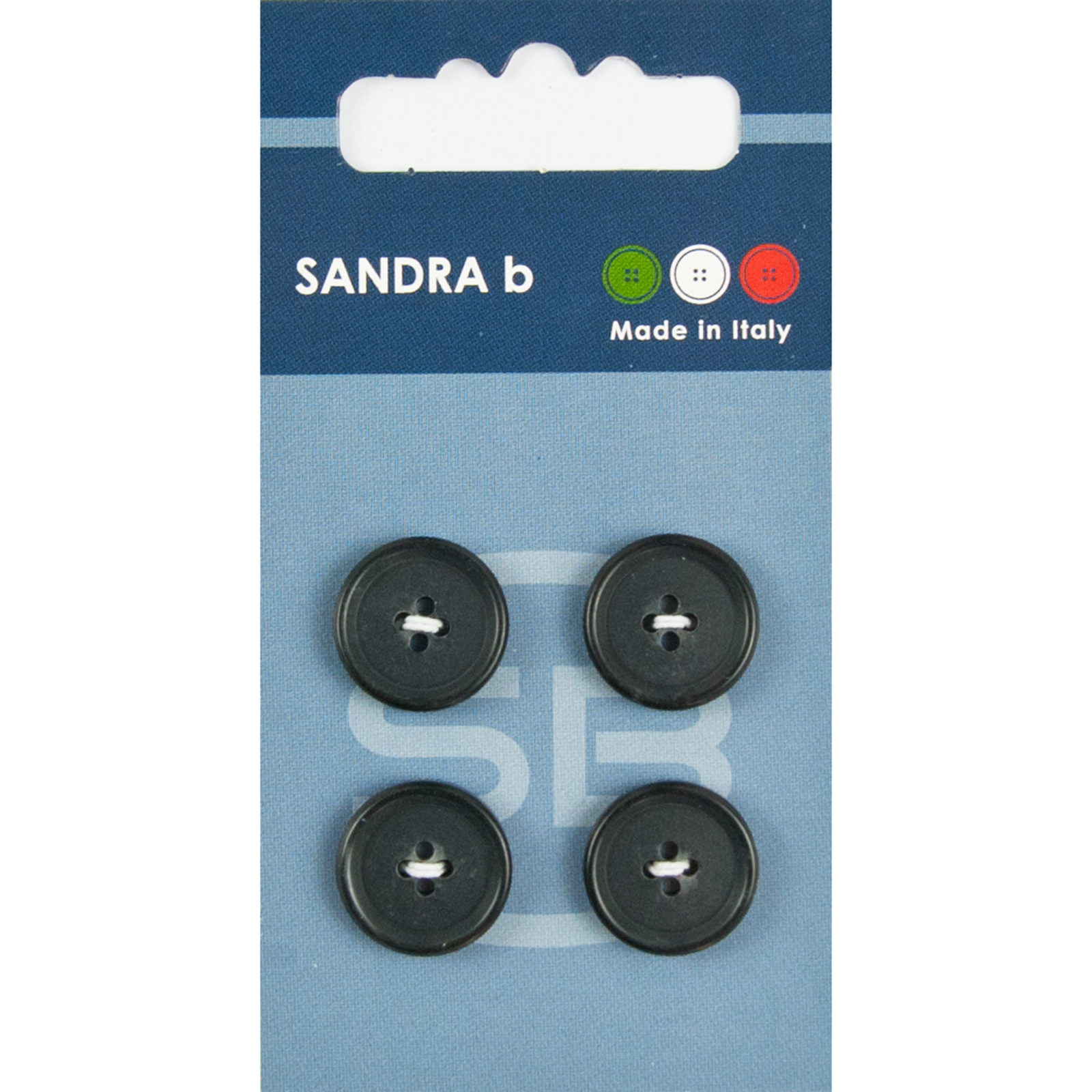 Sandra Ab 007.CARD179 Unigekleurde knopen 4 gaats 15 mm - Kaart