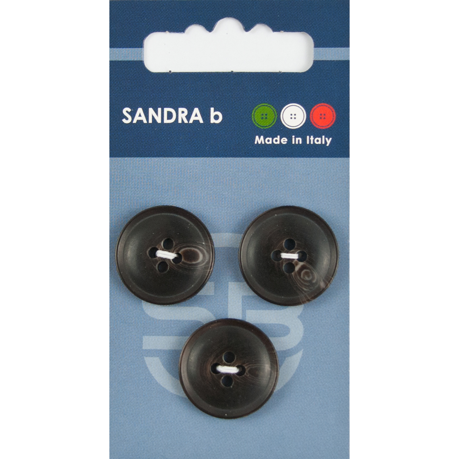 Sandra Ab 007.CARD184 Gemeleerde blazer knopen 4 gaats 20 mm - Kaart