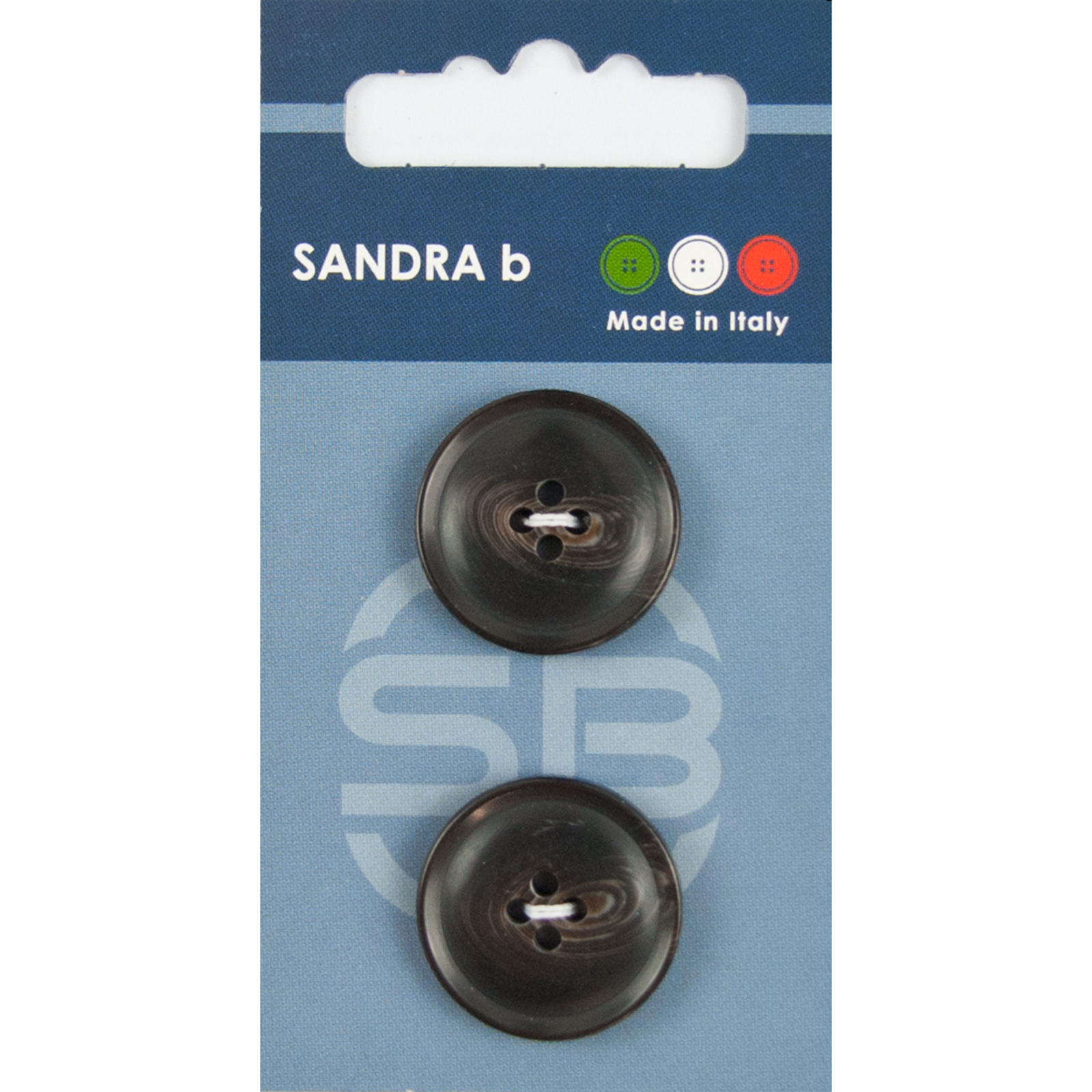 Sandra Ab 007.CARD185 Gemeleerde blazer knopen 4 gaats 23 mm - Kaart