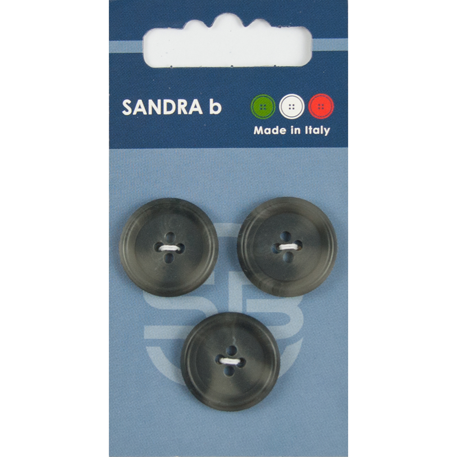 Sandra Ab 007.CARD187 Gemeleerde blazer knopen 4 gaats 20 mm - Kaart