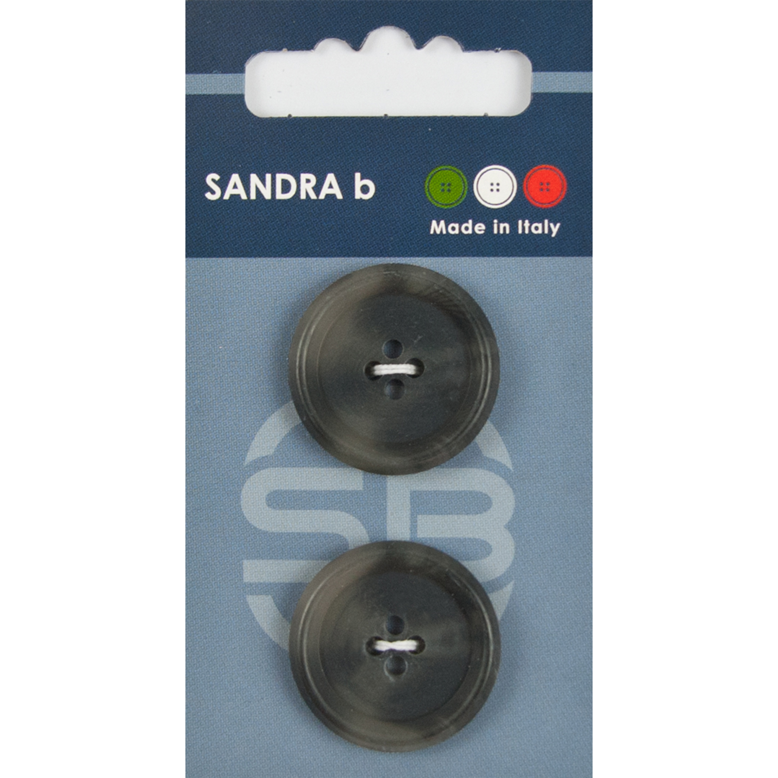 Sandra Ab 007.CARD188 Gemeleerde blazer knopen 4 gaats 25 mm - Kaart