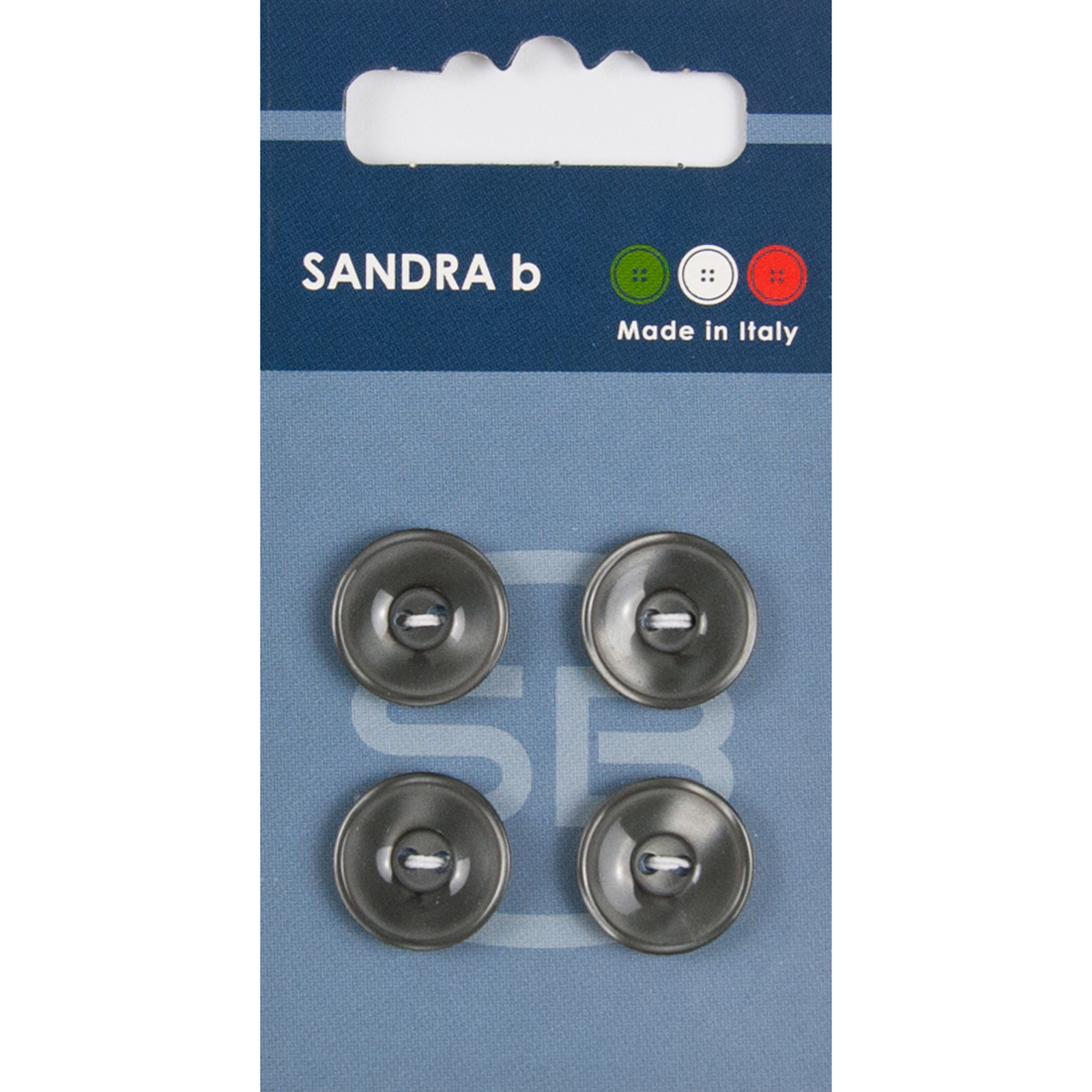 Sandra Ab 007.CARD191 Unigekleurde knopen 2 gaats 15 mm - Kaart