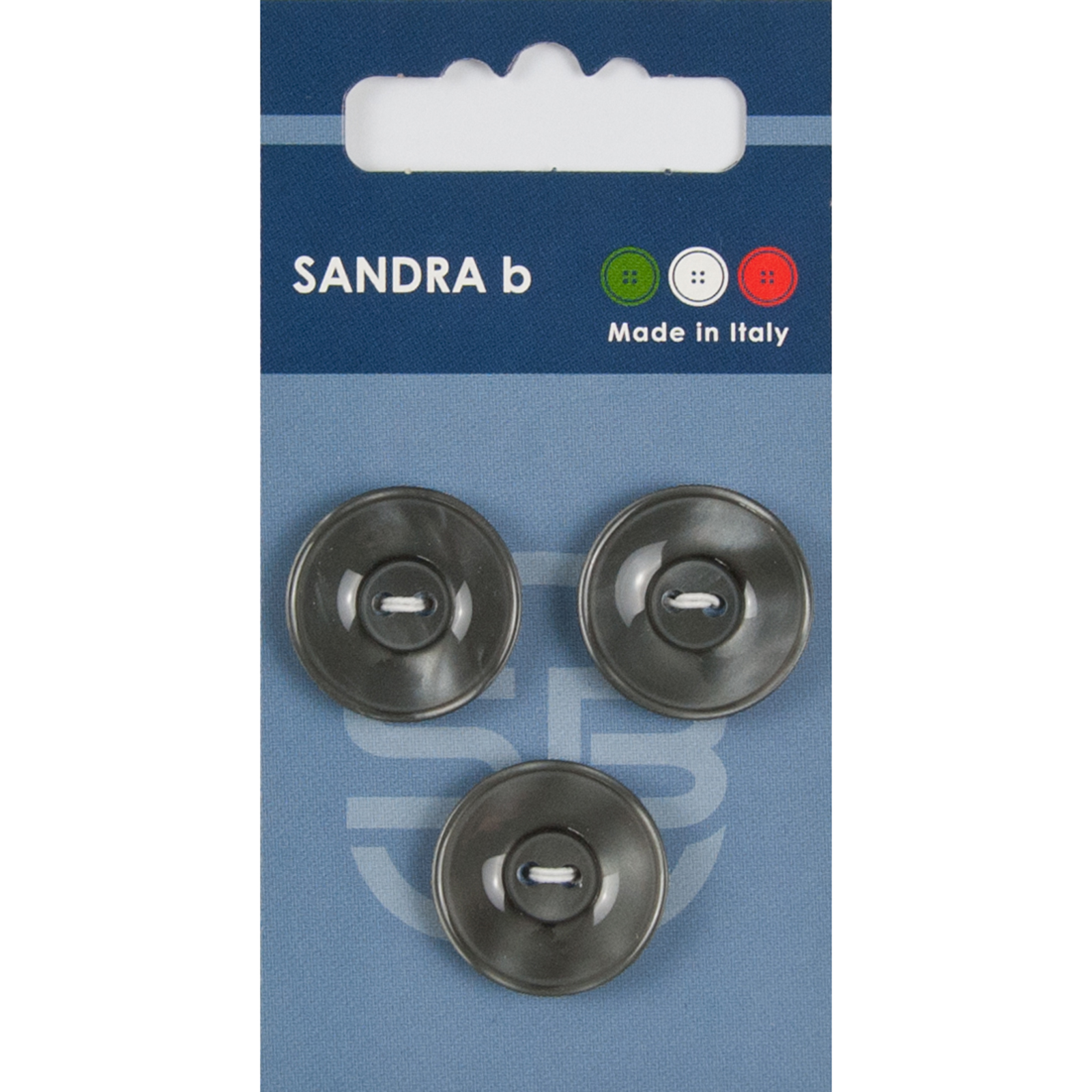 Sandra Ab 007.CARD192 Unigekleurde knopen 2 gaats 20 mm - Kaart