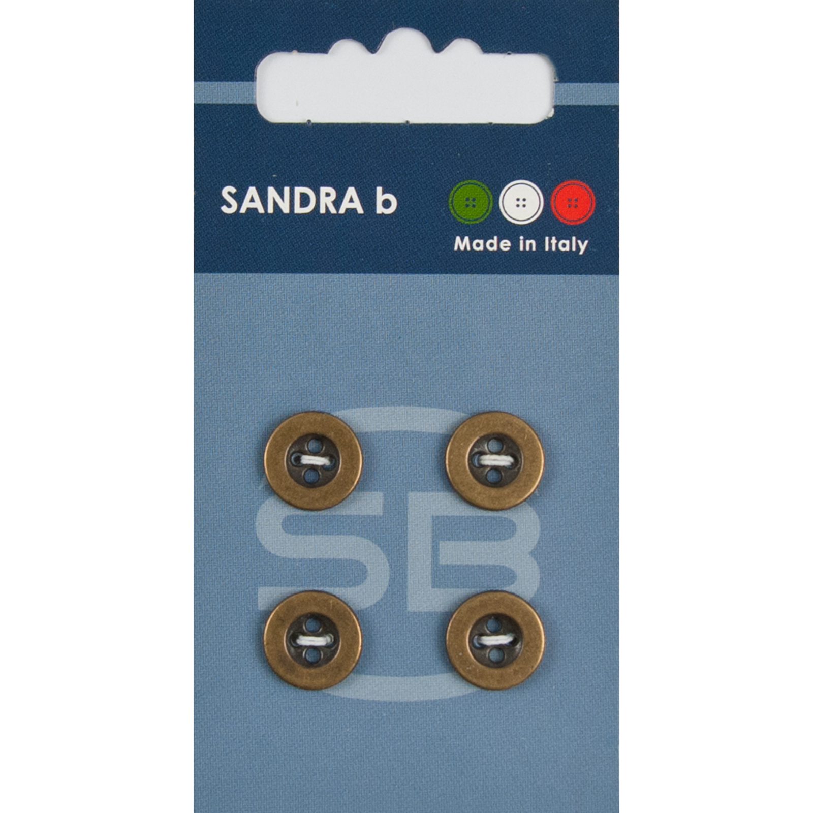 Sandra Ab 007.CARD193 Metalen knopen 4 gaats 11 mm - Kaart