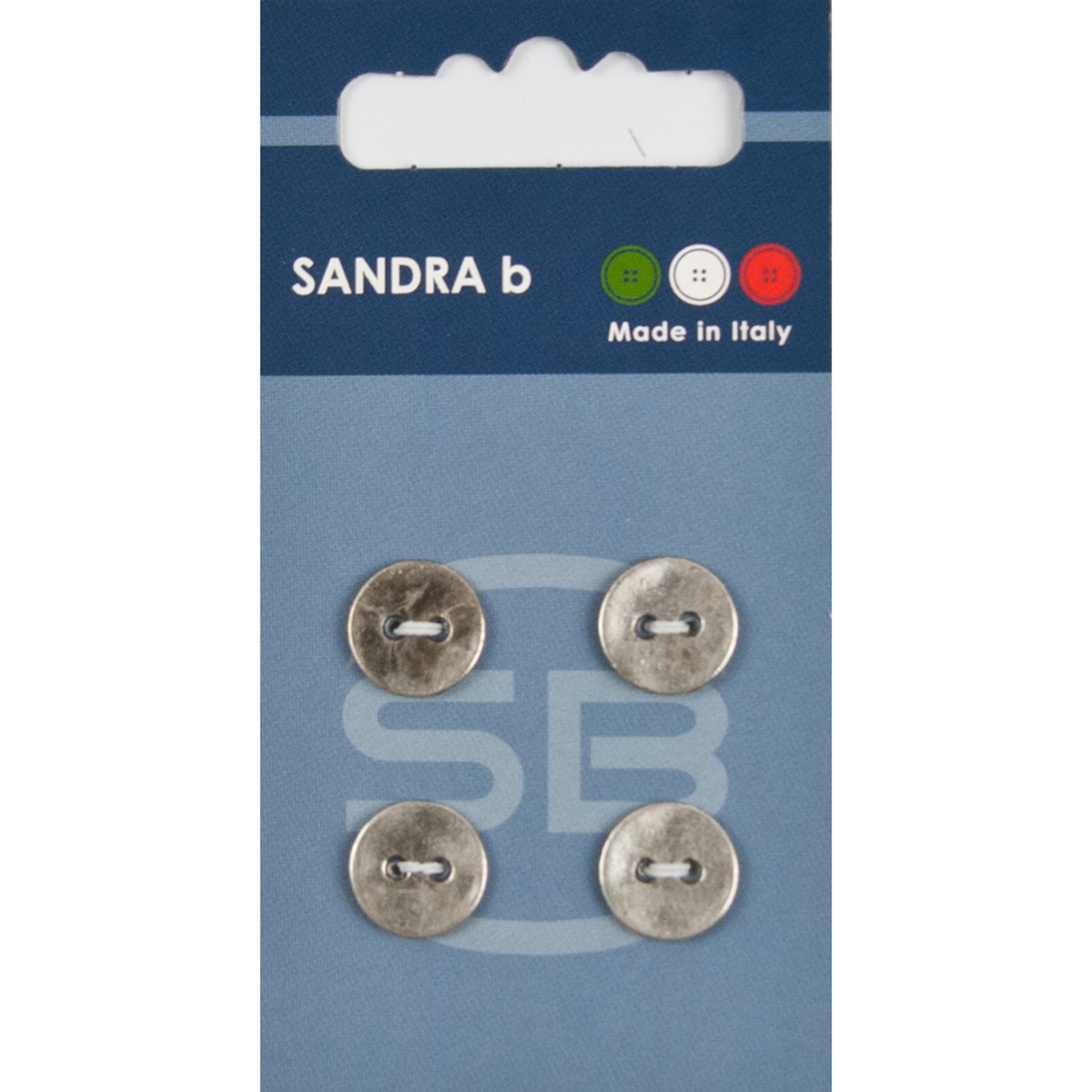 Sandra Ab 007.CARD194 Metalen knopen 2 gaats 13 mm - Kaart