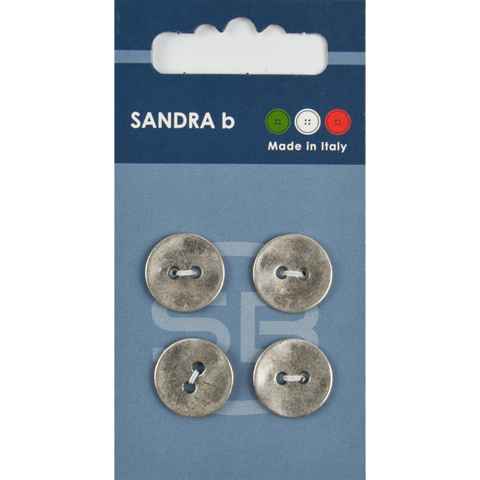 Sandra Ab 007.CARD195 Metalen knopen 2 gaats 15 mm - Kaart