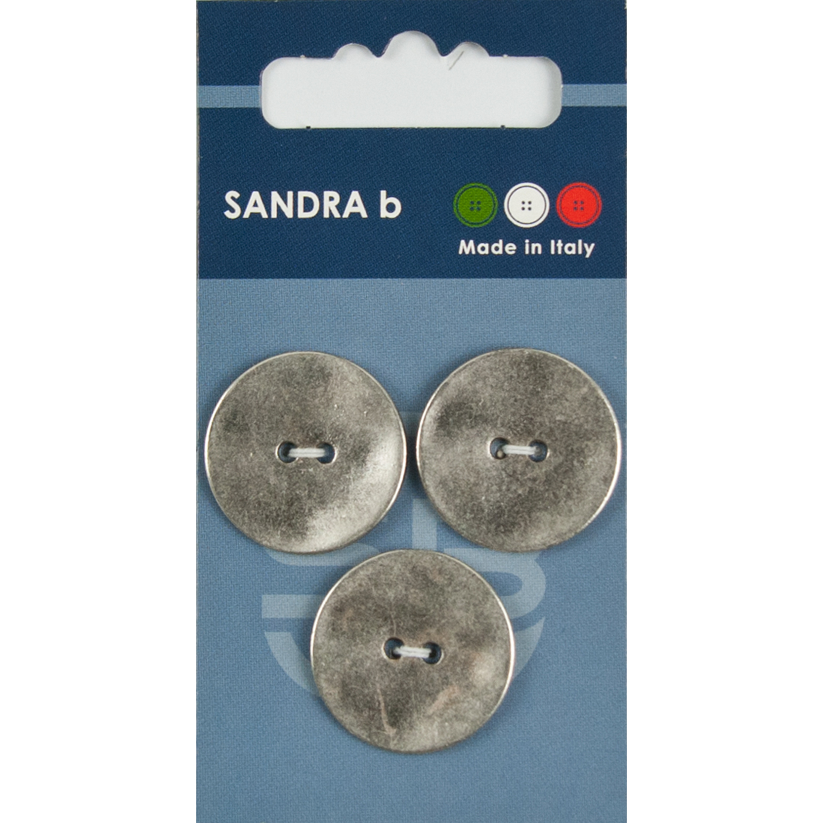 Sandra Ab 007.CARD196 Metalen knopen 2 gaats 20 mm - Kaart