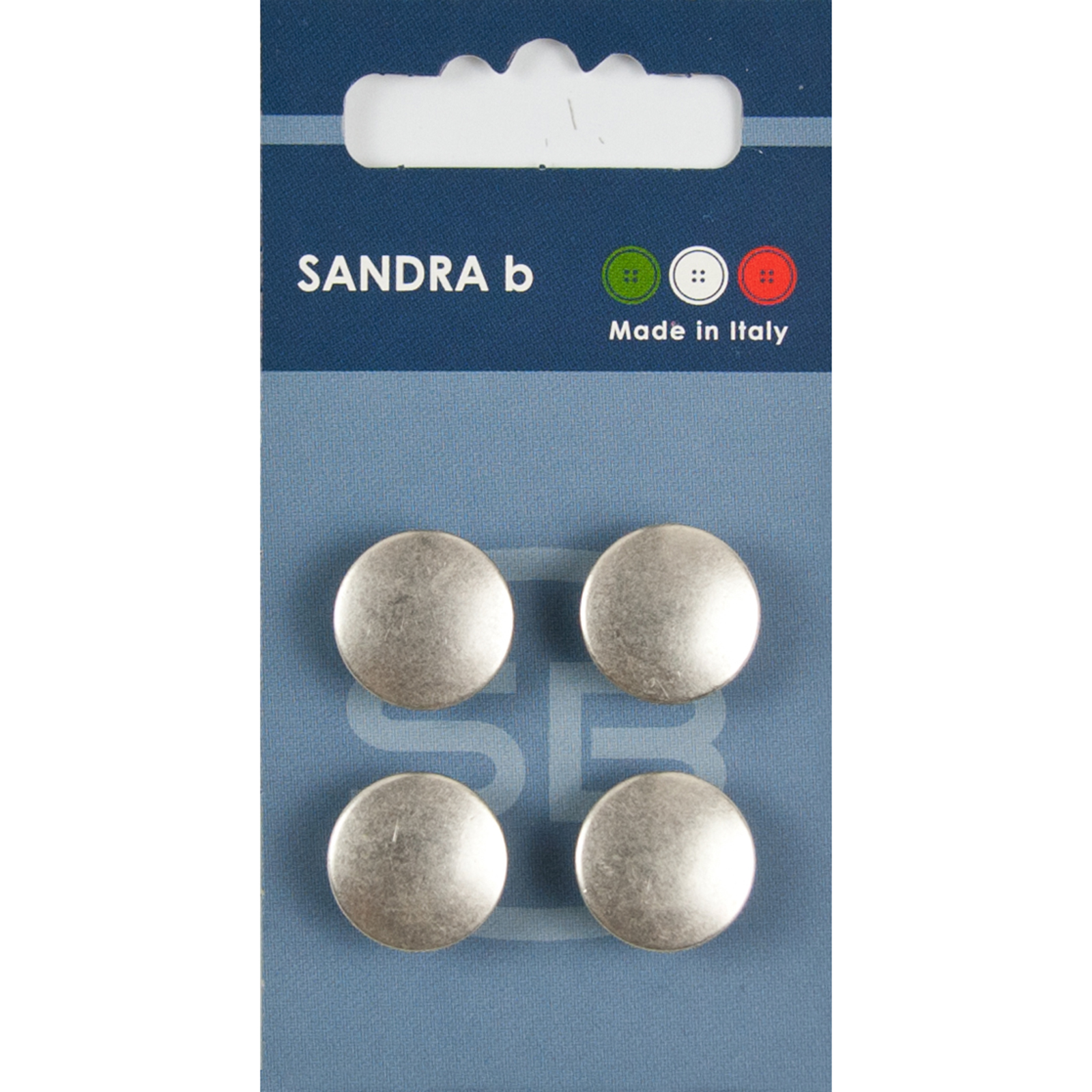 Sandra Ab 007.CARD199 Metalen knopen achtersteek 15 mm - Kaart