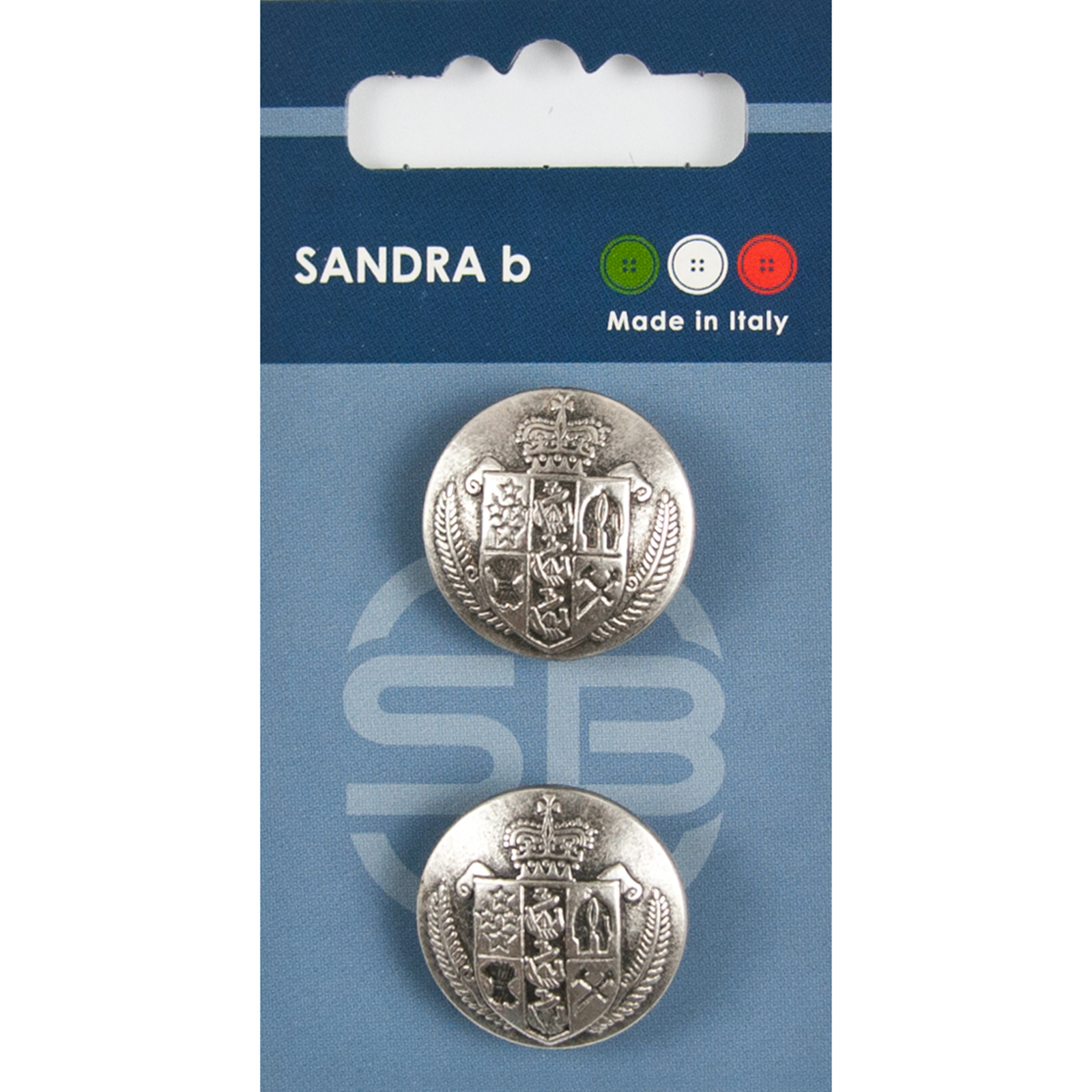 Sandra Ab 007.CARD203 Metalen knopen achtersteek 23 mm - Kaart