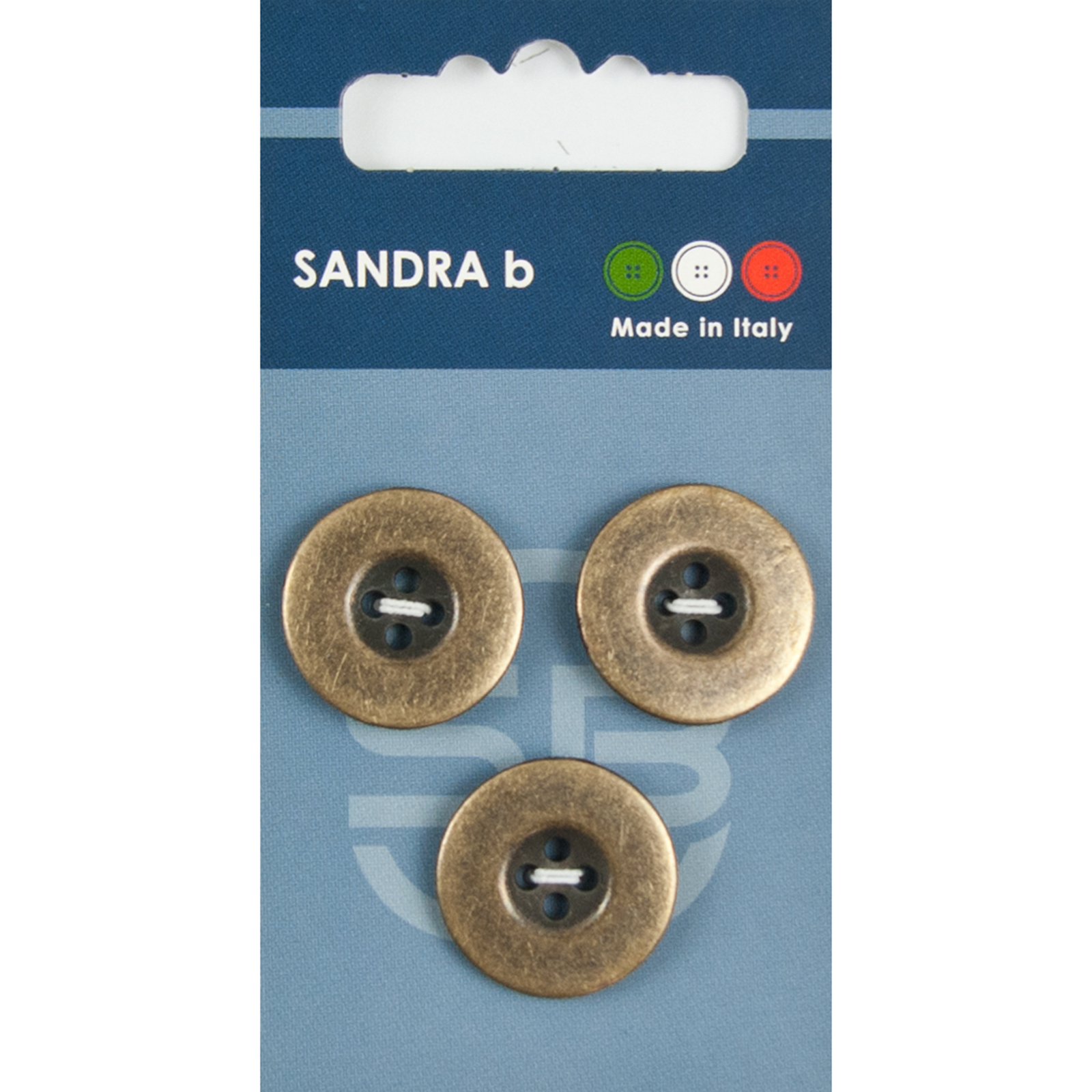 Sandra Ab 007.CARD207 Metalen knopen 4 gaats 20 mm - Kaart